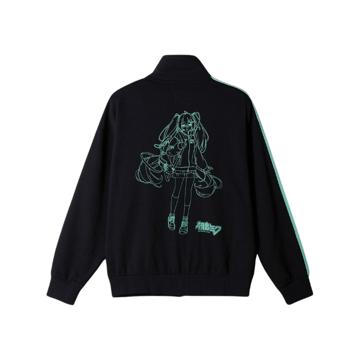 스파오 x 하츠네미쿠 트랙 자켓 블랙