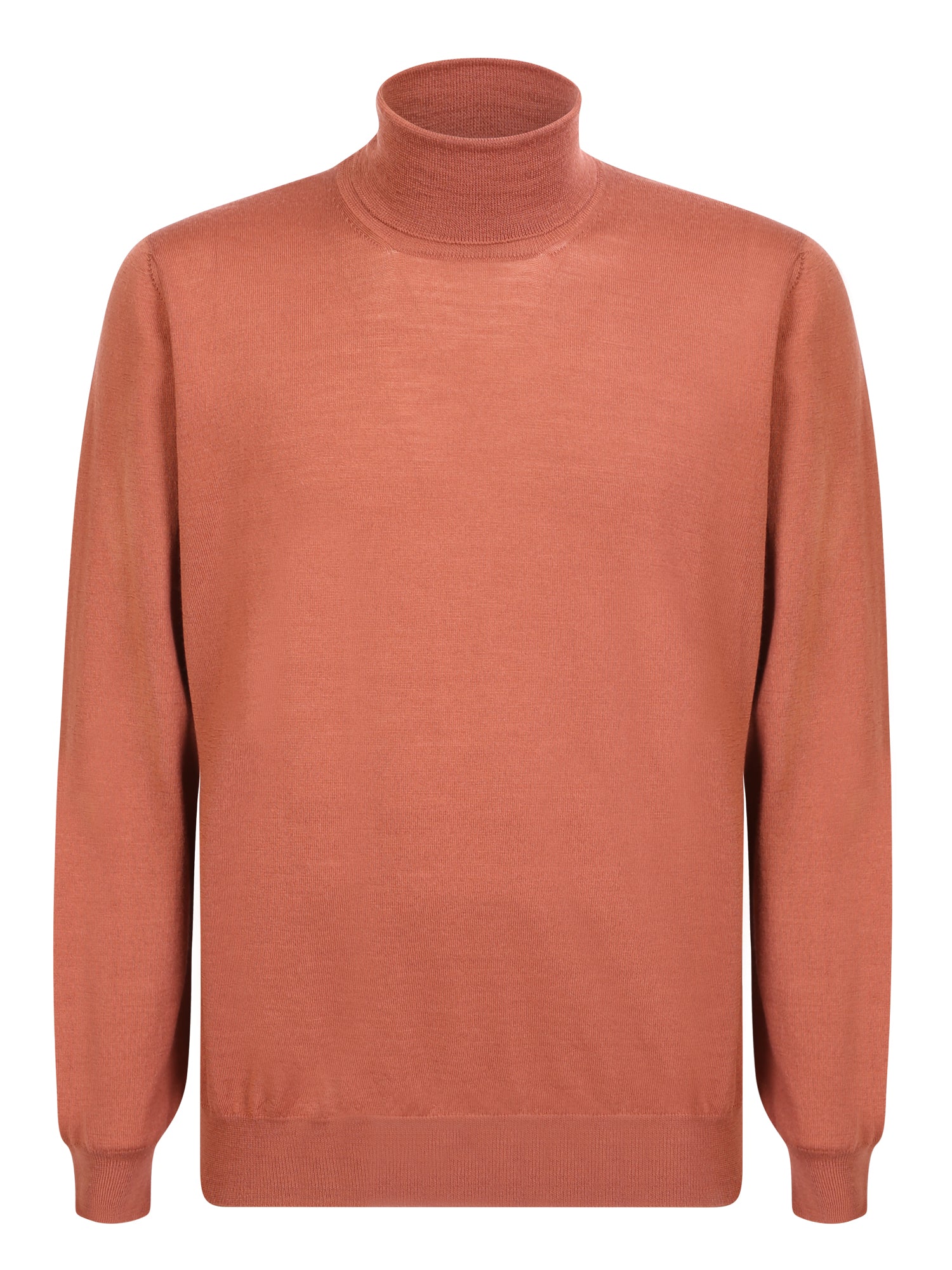 LARDINI 하이 넥 울 스웨터 salmon