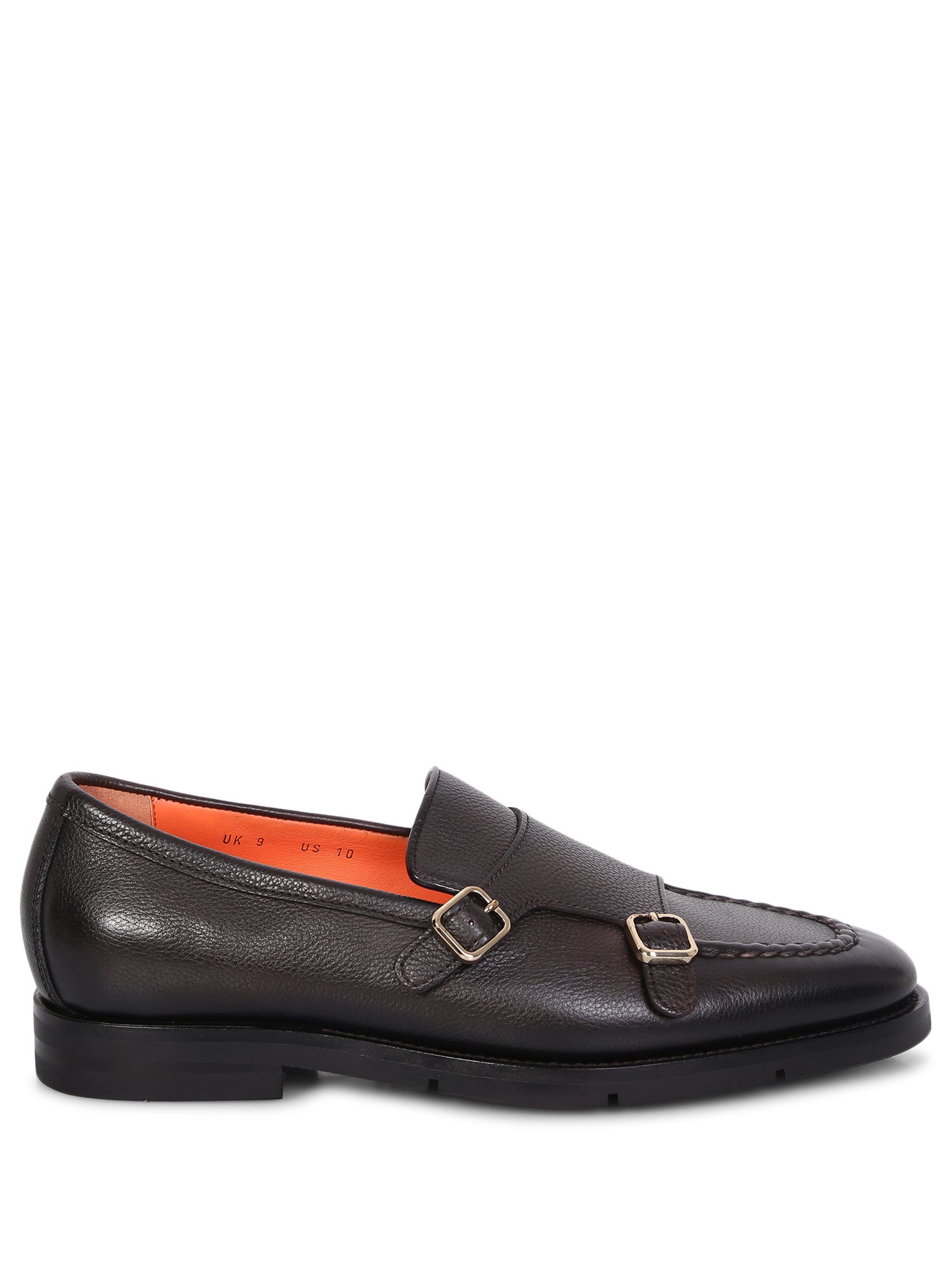 SANTONI 더블 스트랩 Monk 슈즈 브라운