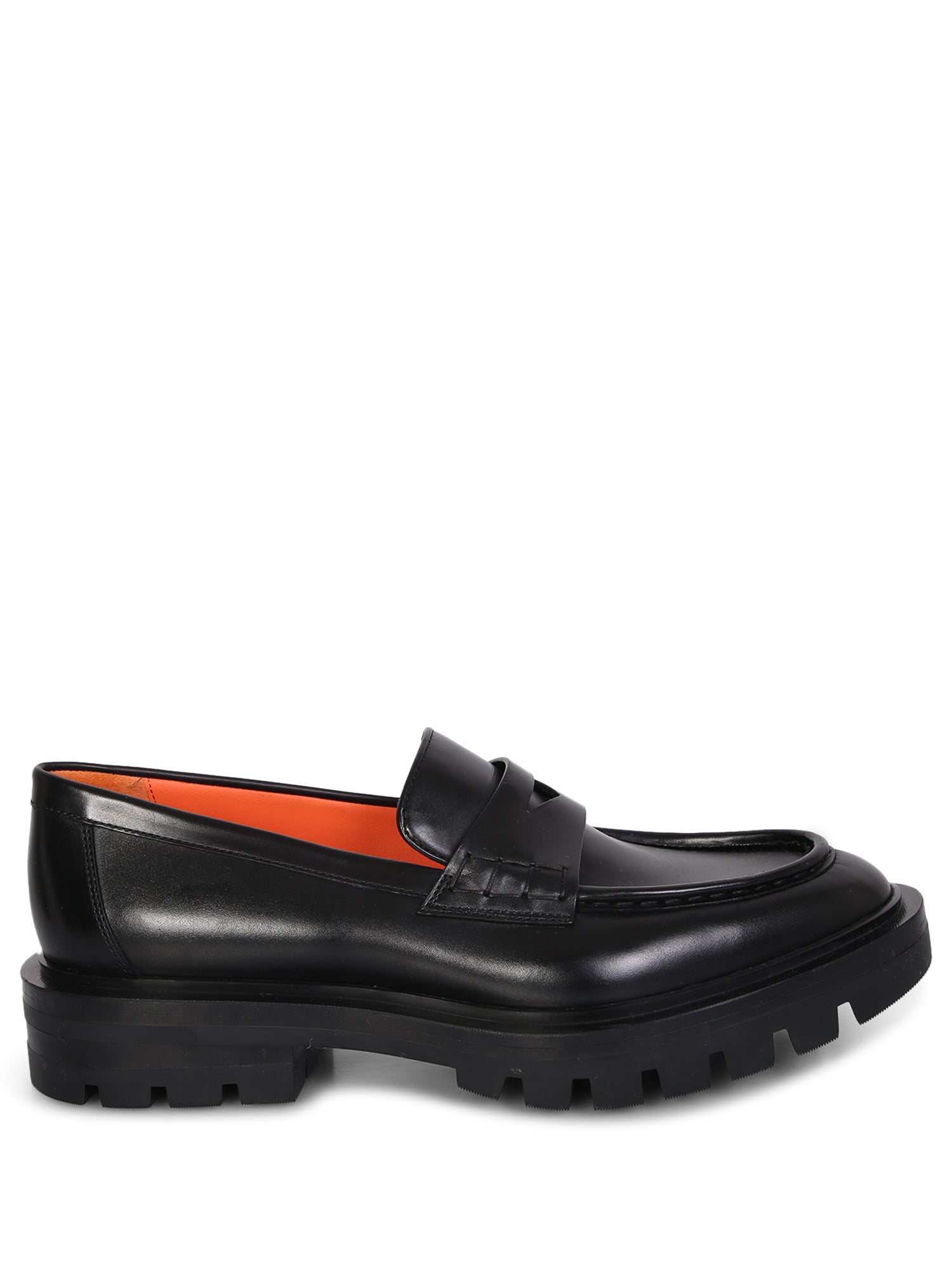 SANTONI 블랙 페니 로퍼