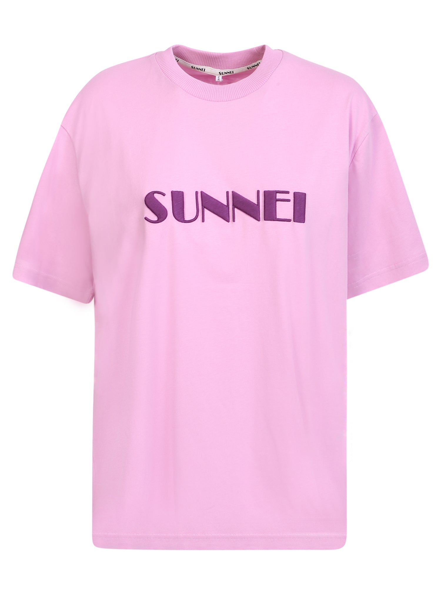 SUNNEI 라일락 코튼 로고 티셔츠