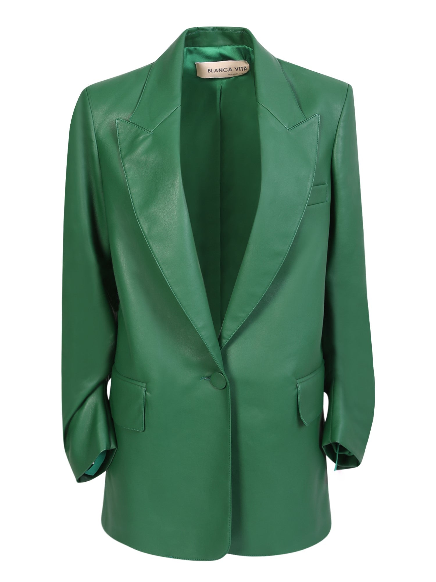 BLANCA VITA 그린 Gazania 자켓 in 오버사이즈 ecoleather