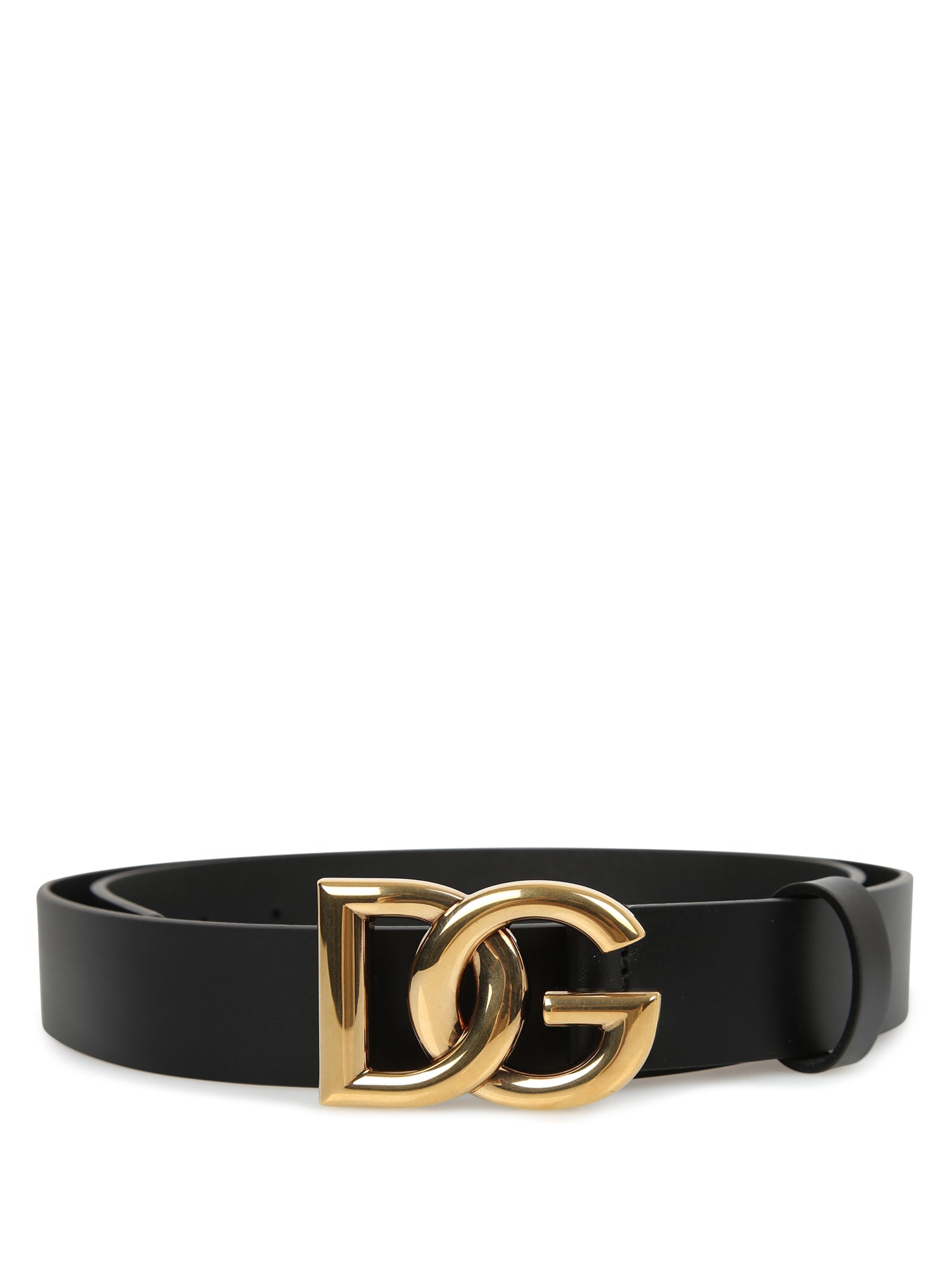 DOLCE  GABBANA 골드 버클 블랙 벨트