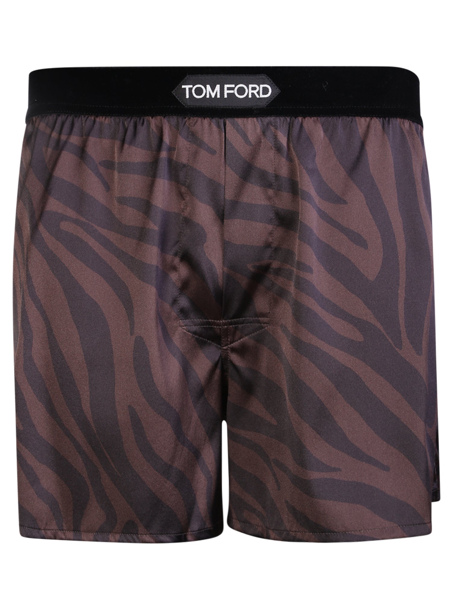 TOM FORD Allover 지브라 프린트 실크 박서 쇼츠