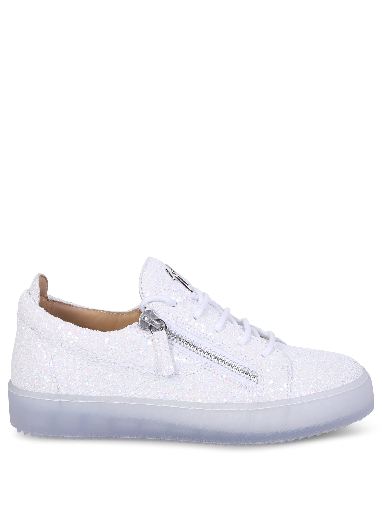 GIUSEPPE ZANOTTI 화이트 글리터 트레이너