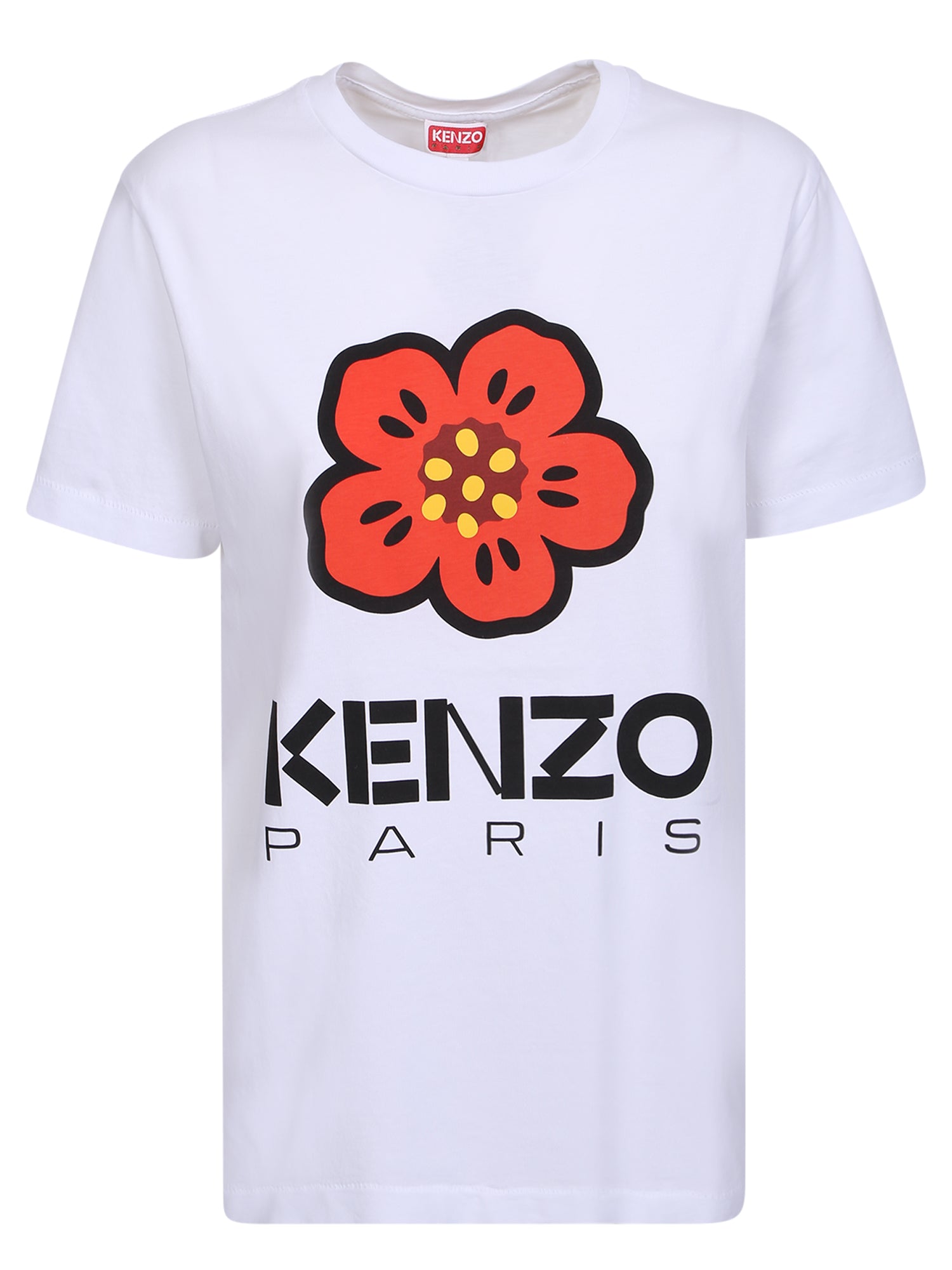 KENZO 보케 플라워 루즈 화이트 티셔츠