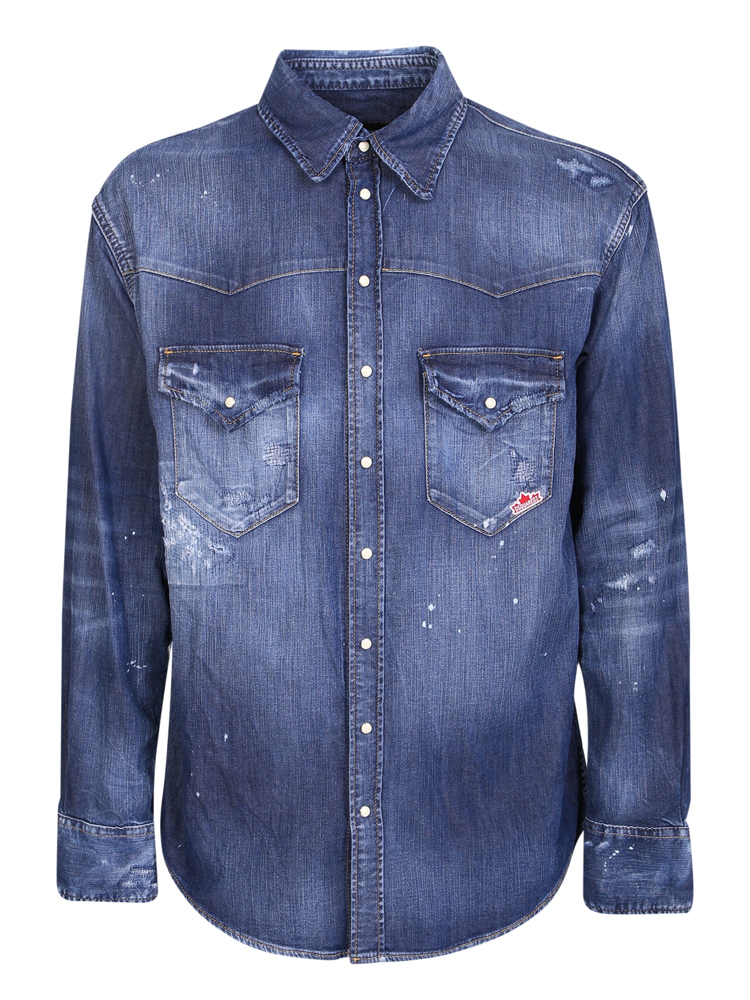 DSQUARED2 D2 리프 웨스트 블루 셔츠