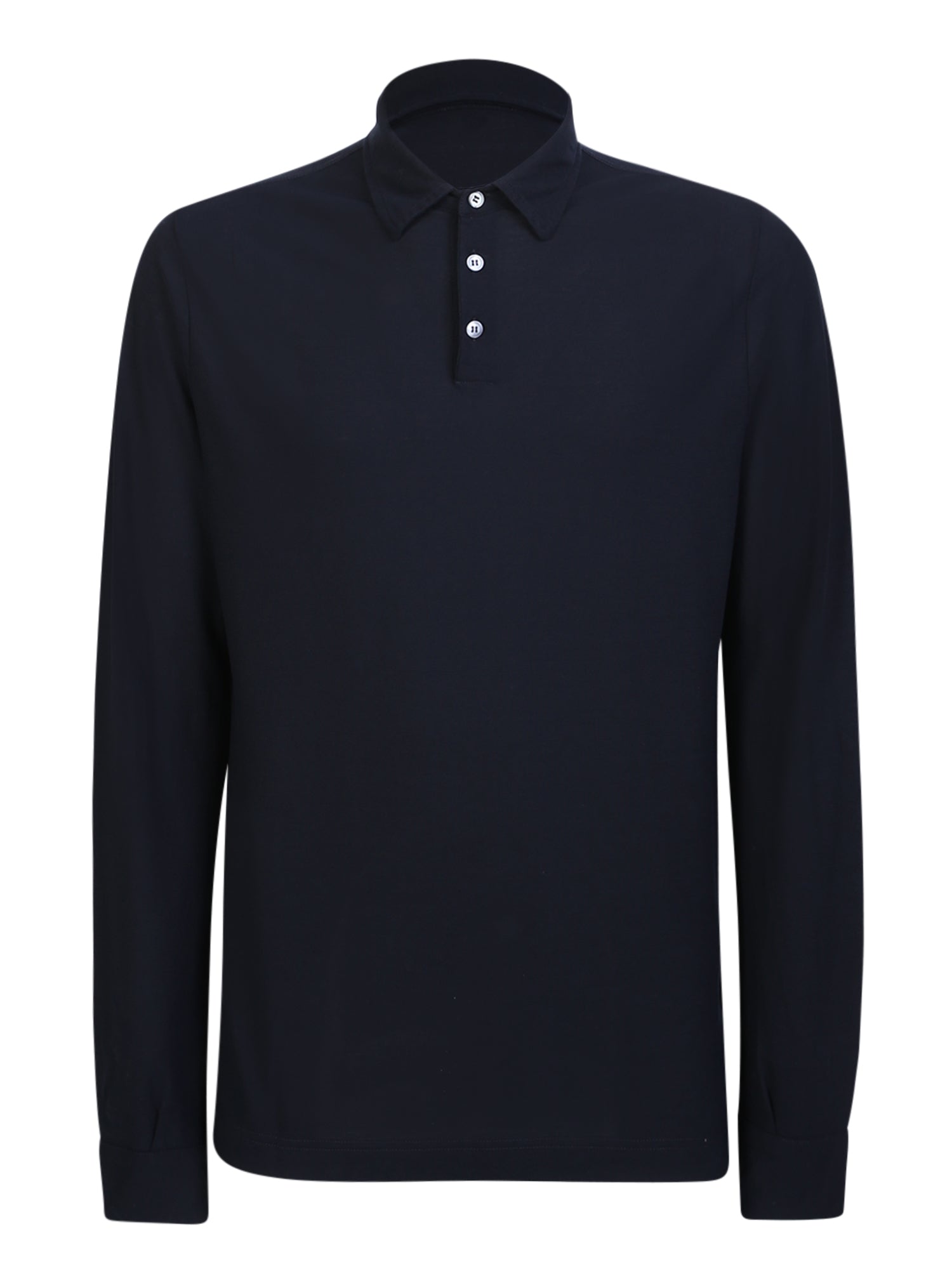 ZANONE 롱 sleeved 블루 폴로 셔츠