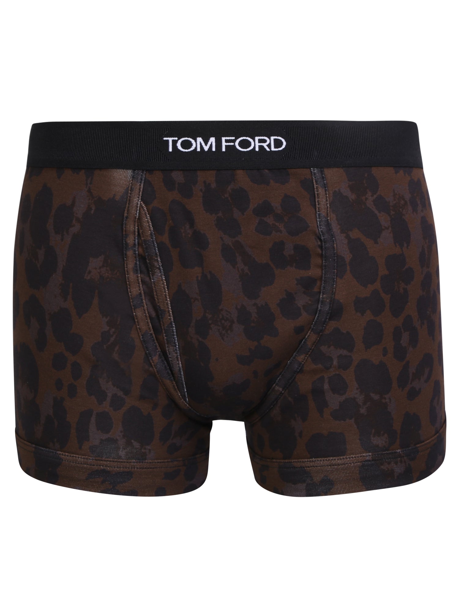 TOM FORD 레오파드 프린트 다크 브라운 박서 쇼츠