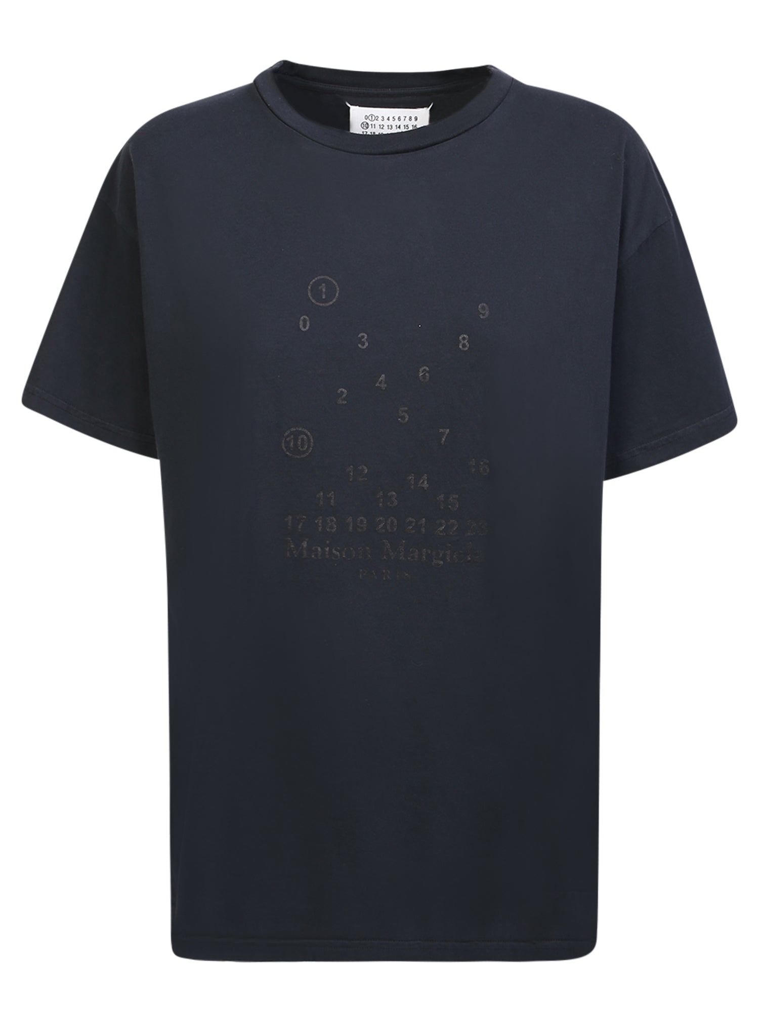 MAISON MARGIELA 로고 프린트 티셔츠 블랙