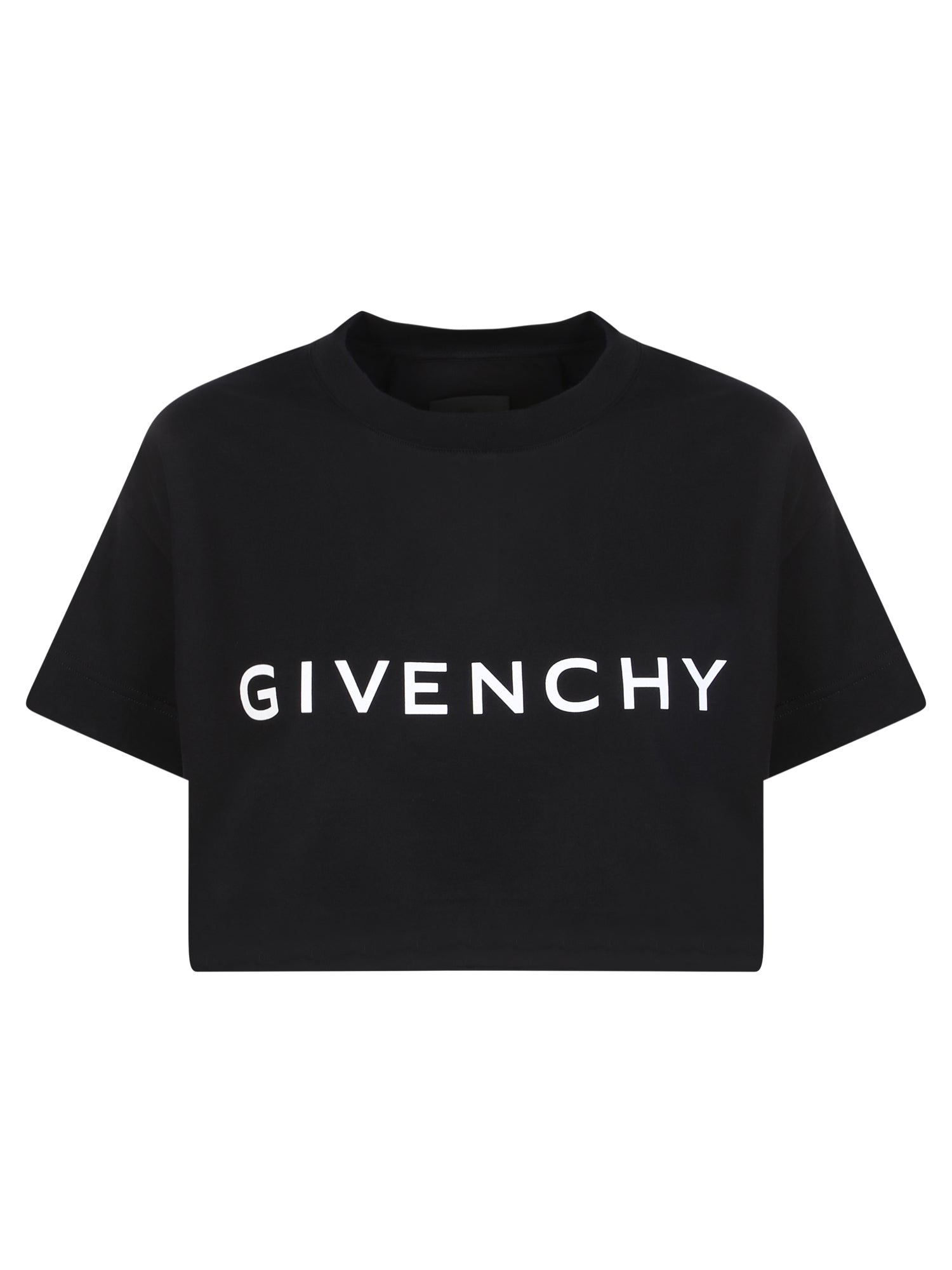 GIVENCHY 블랙 크롭 티셔츠