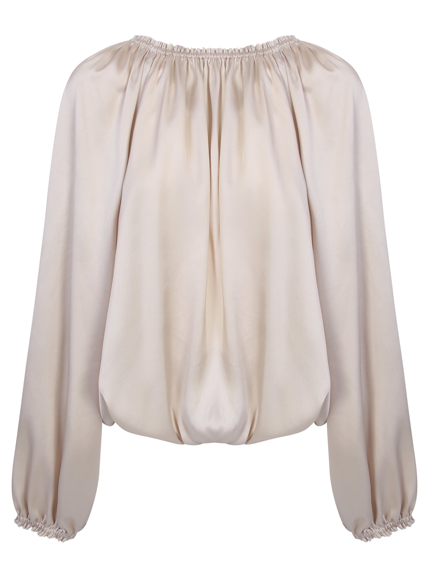 BLANCA VITA Elasticated 디테일 아이보리 블라우스
