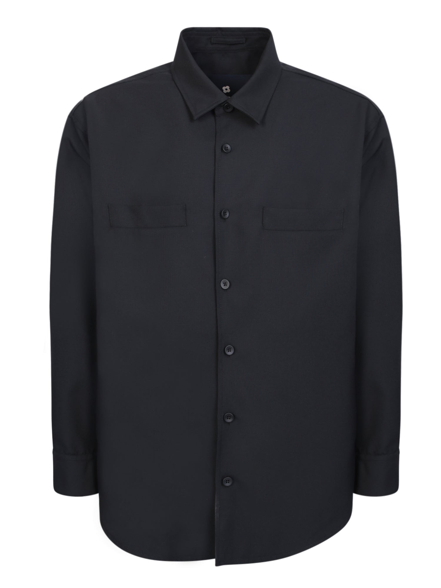 LARDINI 블랙 릴렉스 셔츠