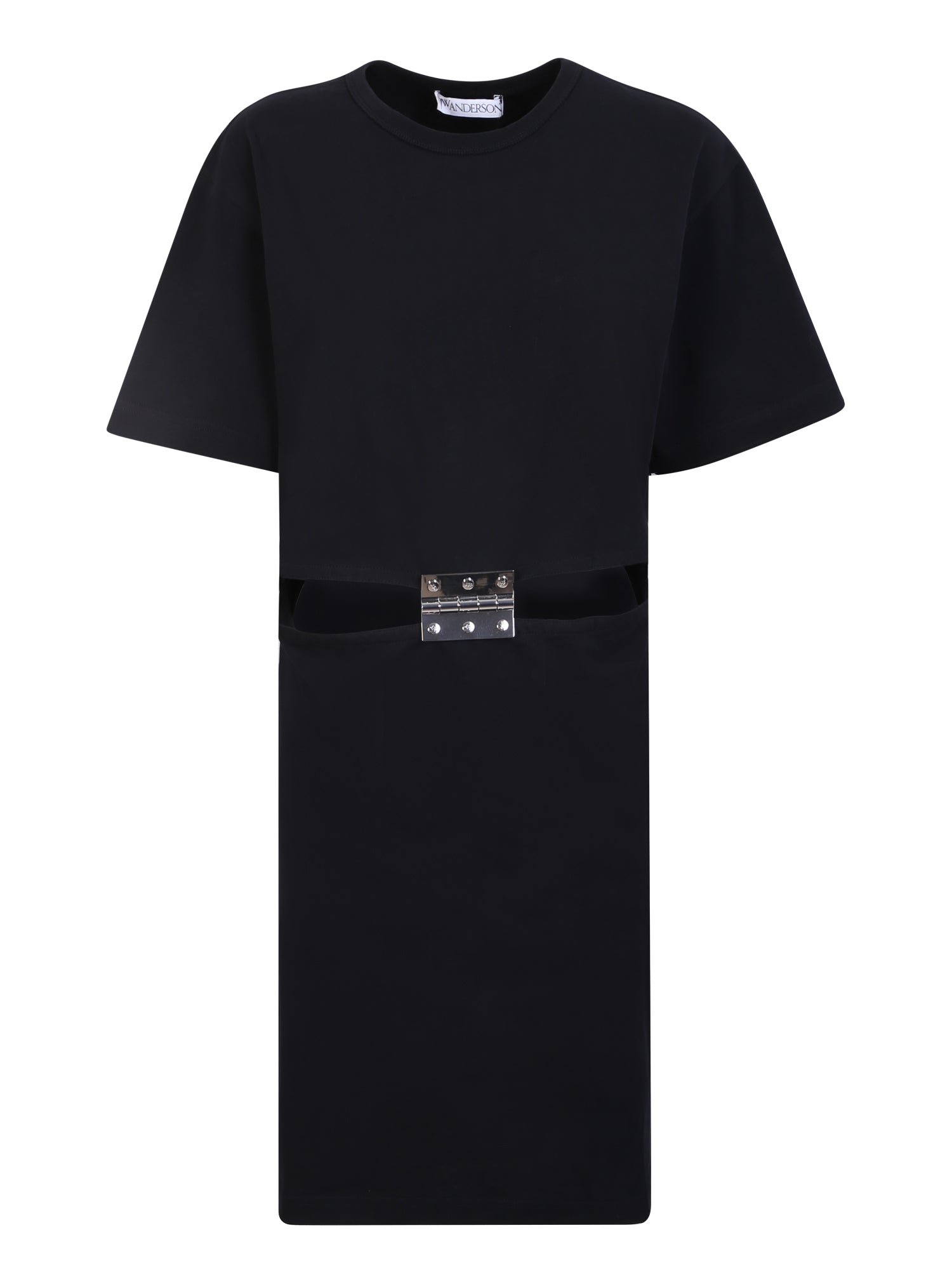JW ANDERSON Hinge 디테일 블랙 티셔츠 드레스