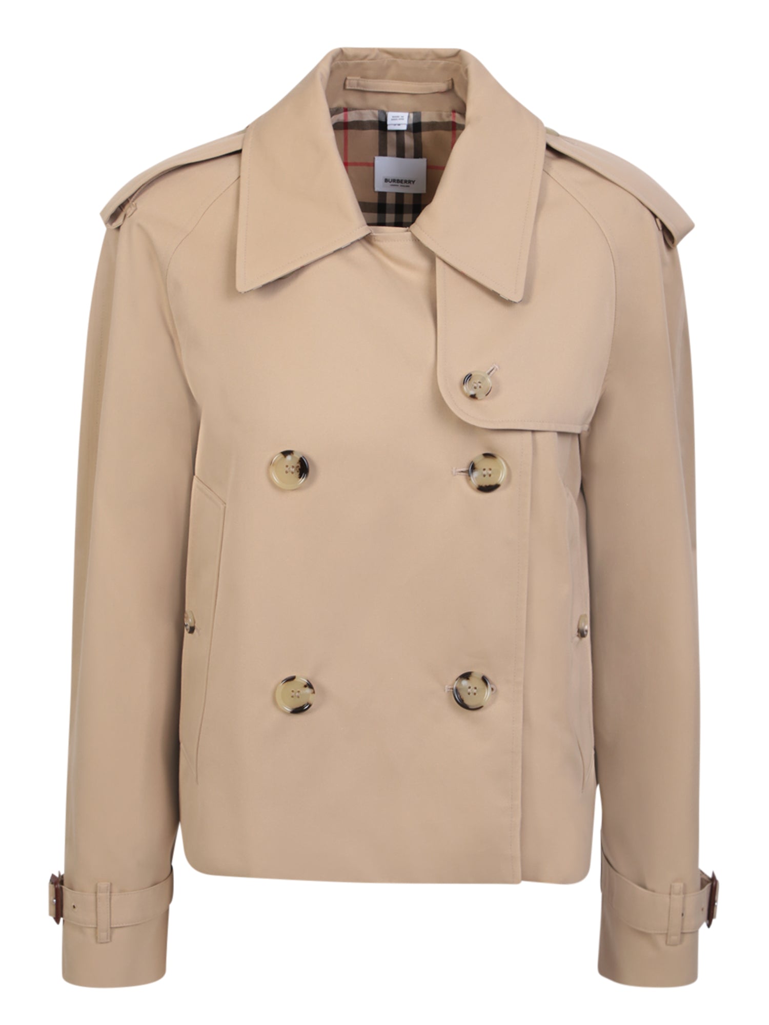 BURBERRY 베이지 크롭 트렌치 코트