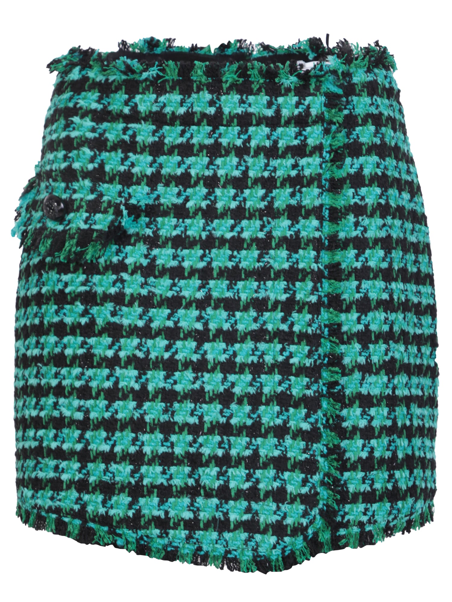 MSGM 트위드 houndstoothpattern 에메랄드 그린 쇼츠