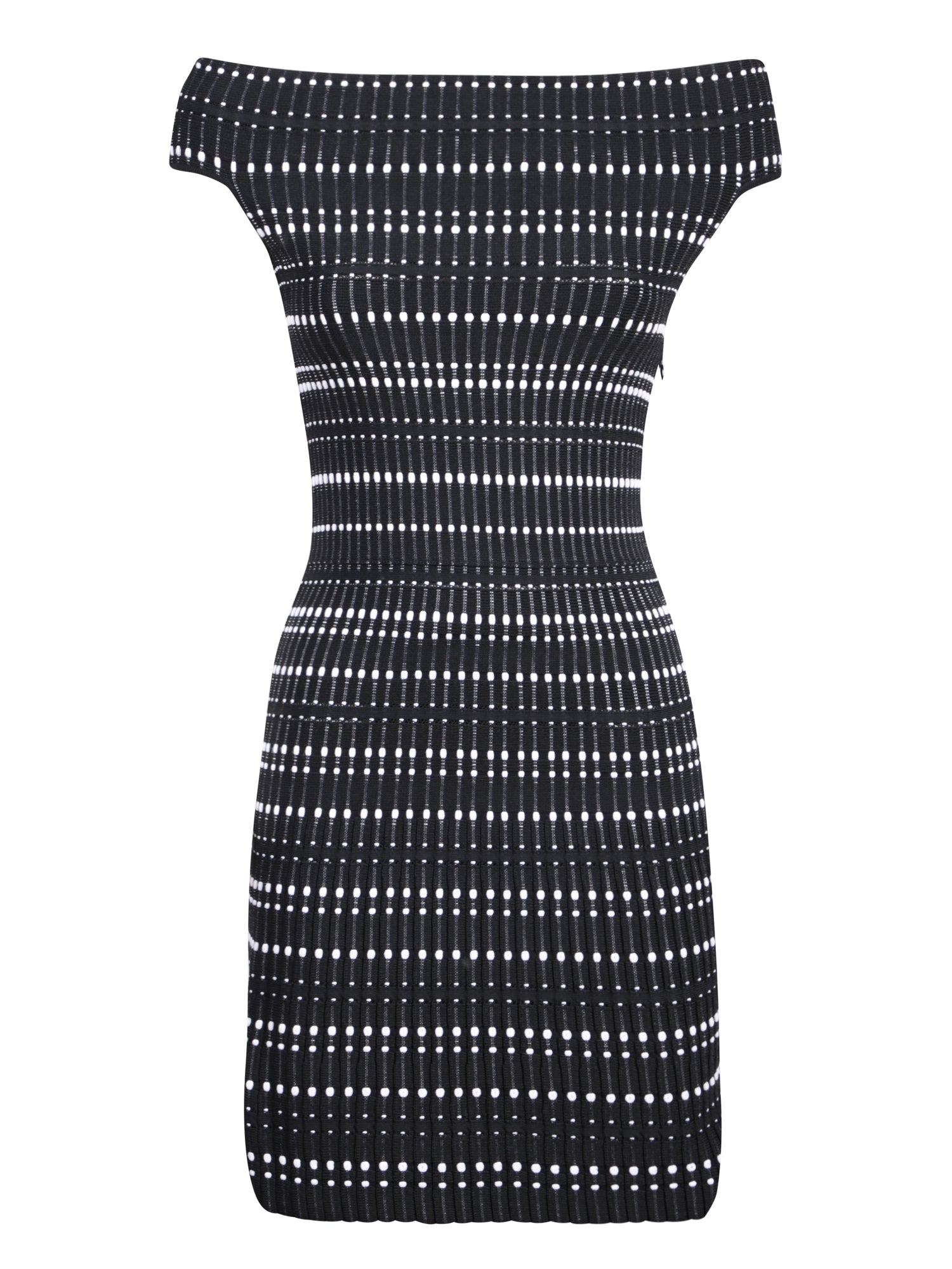 ALEXANDER MCQUEEN Blackwhite 폴카 도트 미니드레스