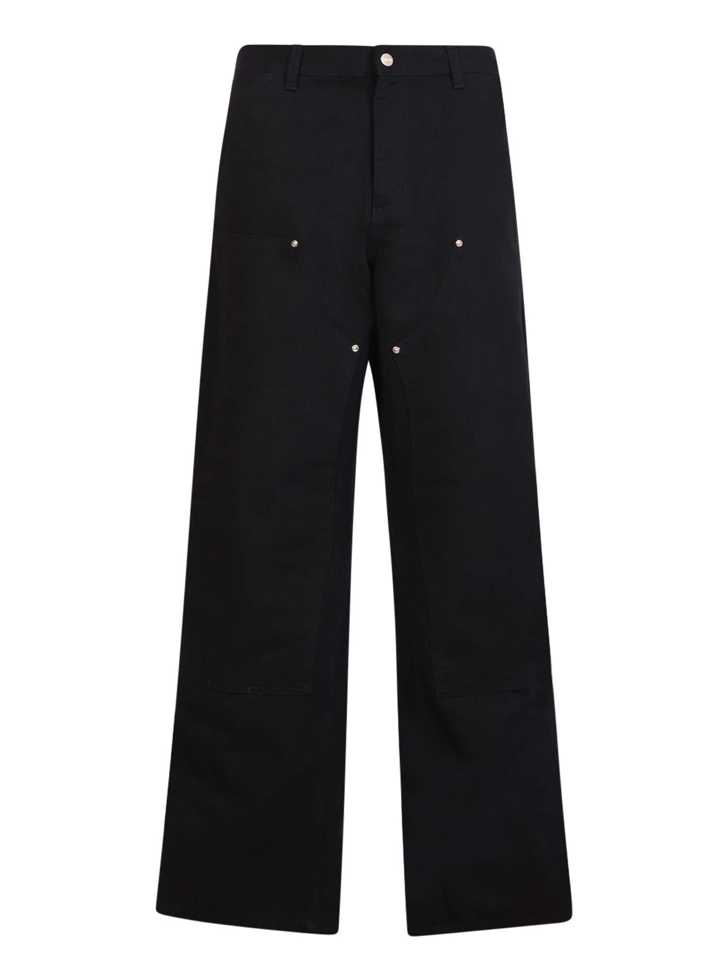CARHARTT WIP 블랙 더블 니 팬츠
