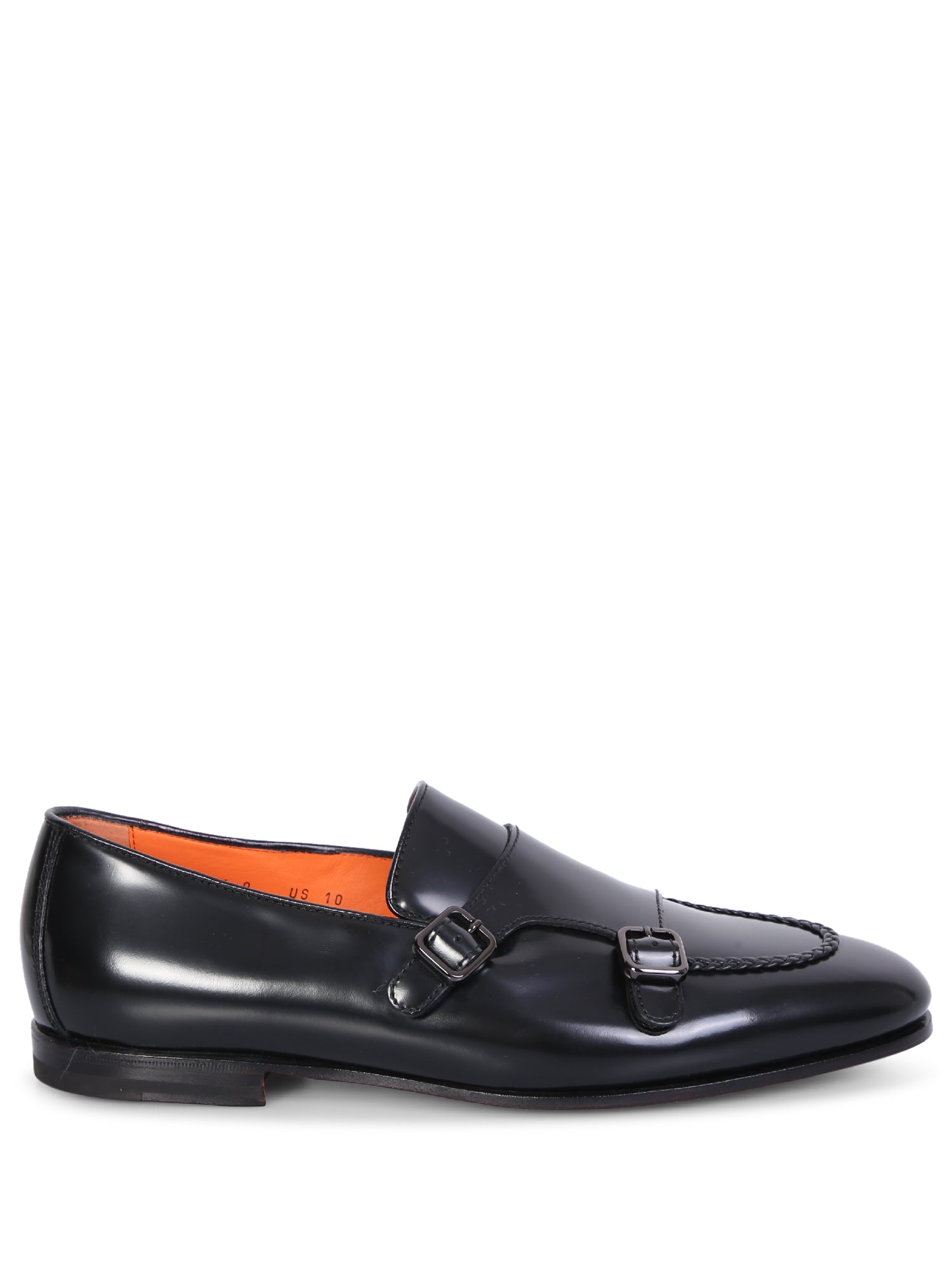 SANTONI 더블 버클 블랙 로퍼