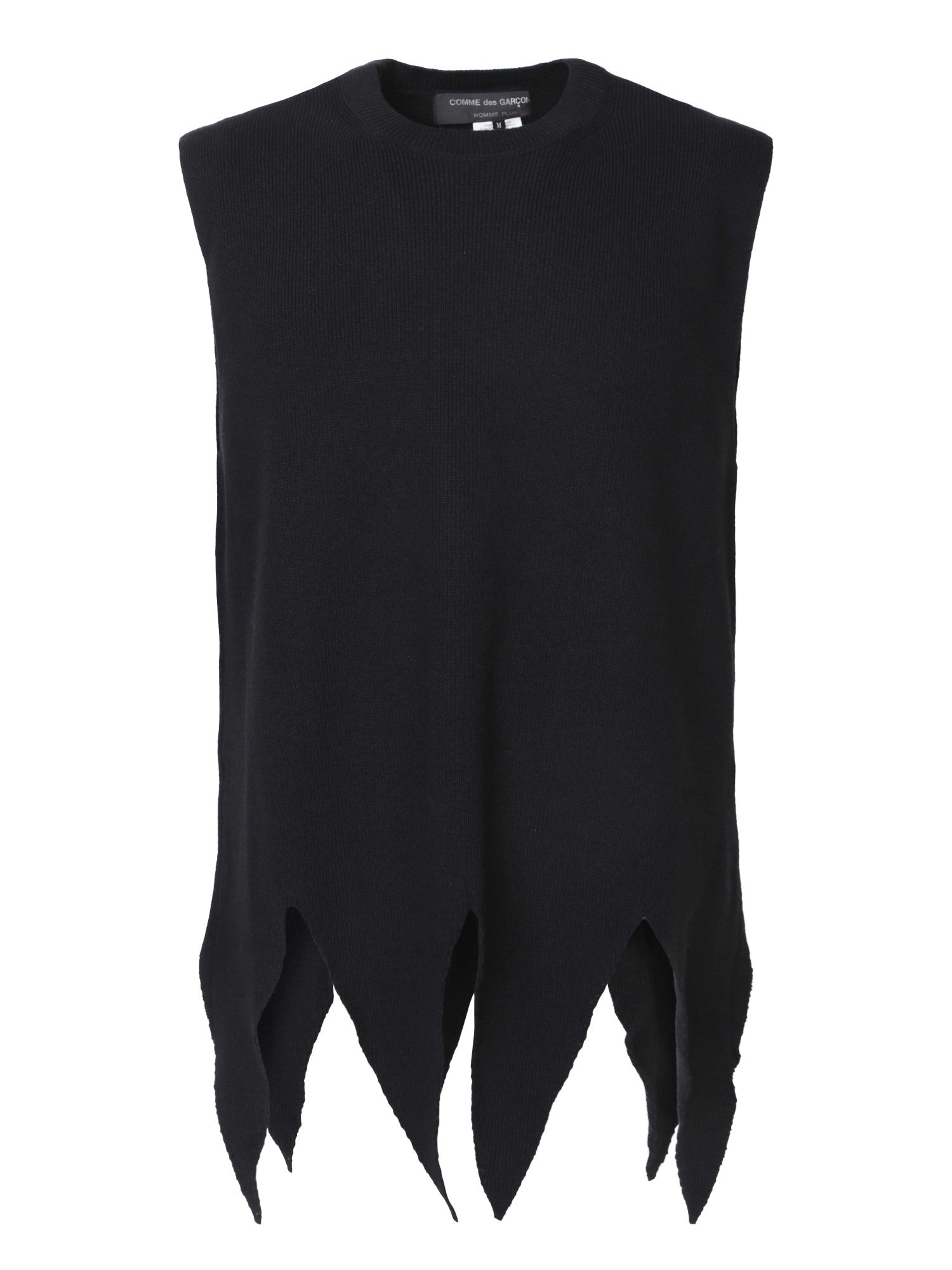 COMMES DE GARCONS HP 비대칭 hem 블랙 조끼