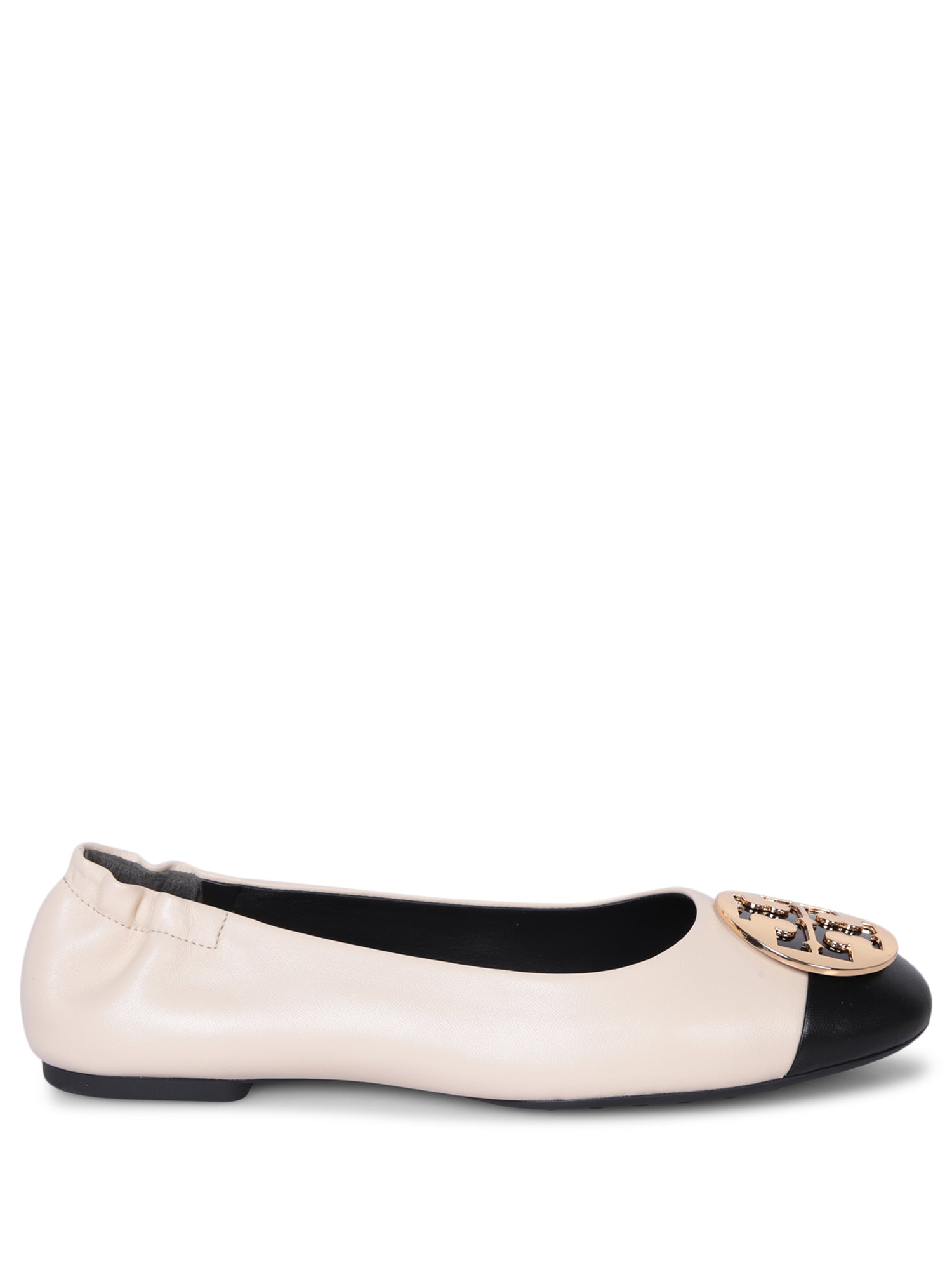TORY BURCH Claire 크림 블랙 발레 플랫