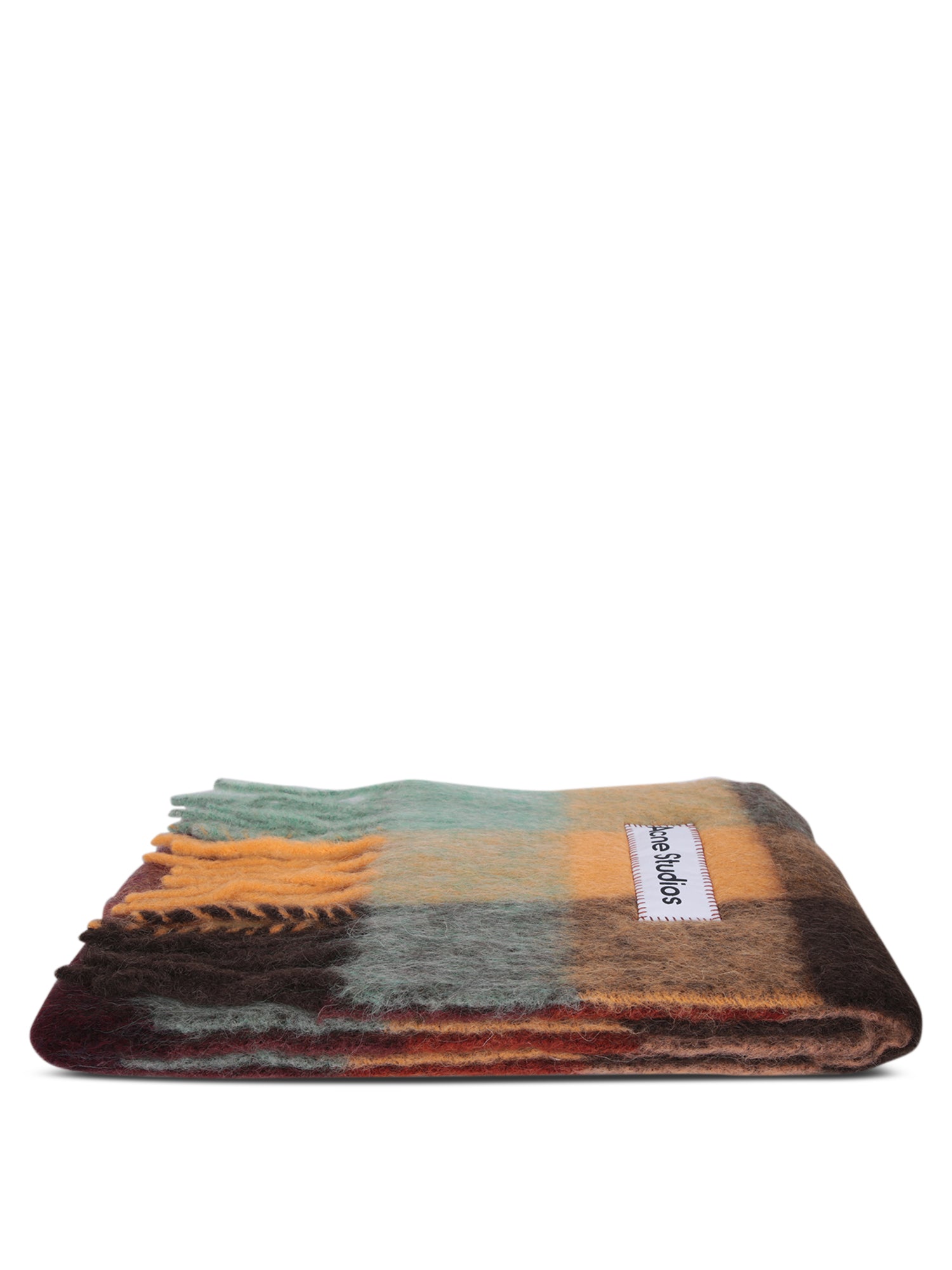 ACNE STUDIOS 체크 모헤어 스카프 브라운