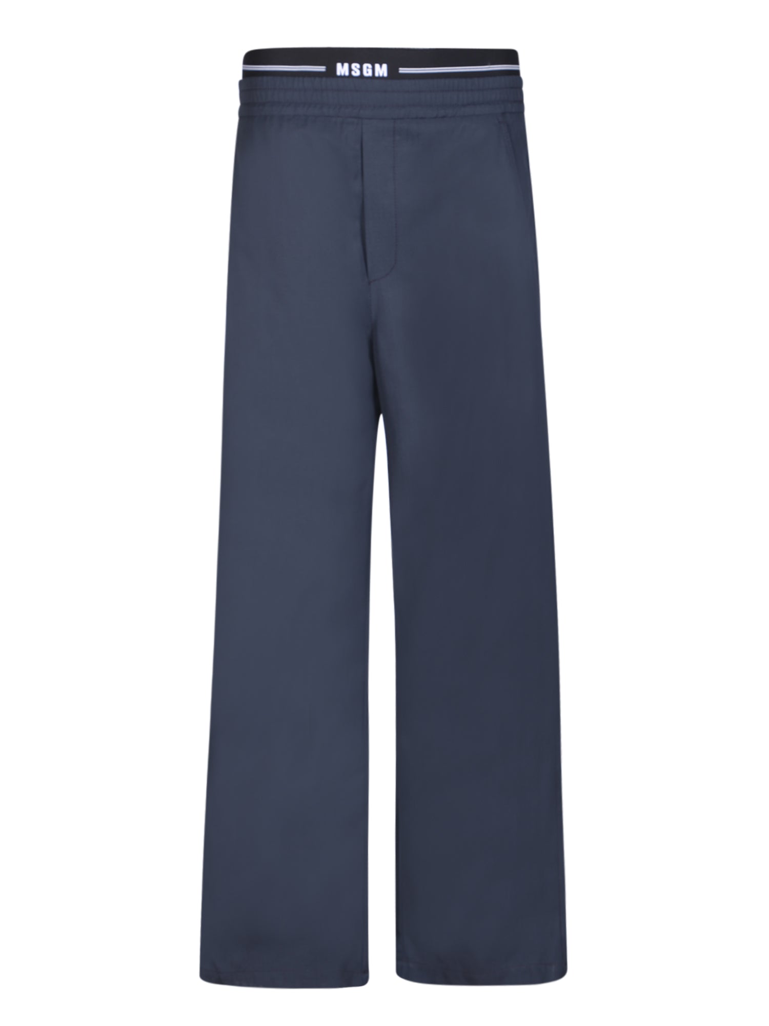 MSGM 로고 waistband ble 트라우저