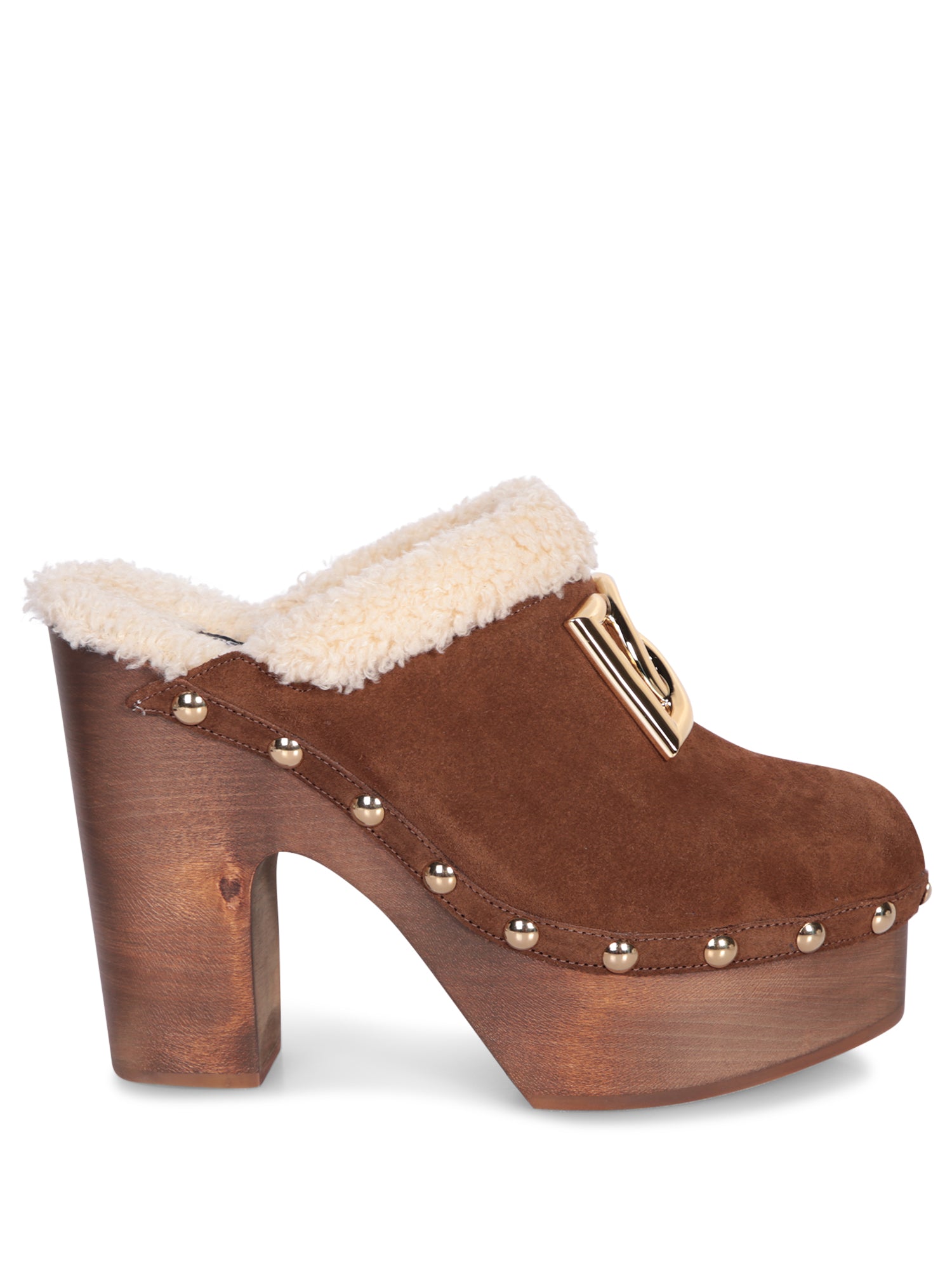 DOLCE  GABBANA 브라운 스웨이드 clogs