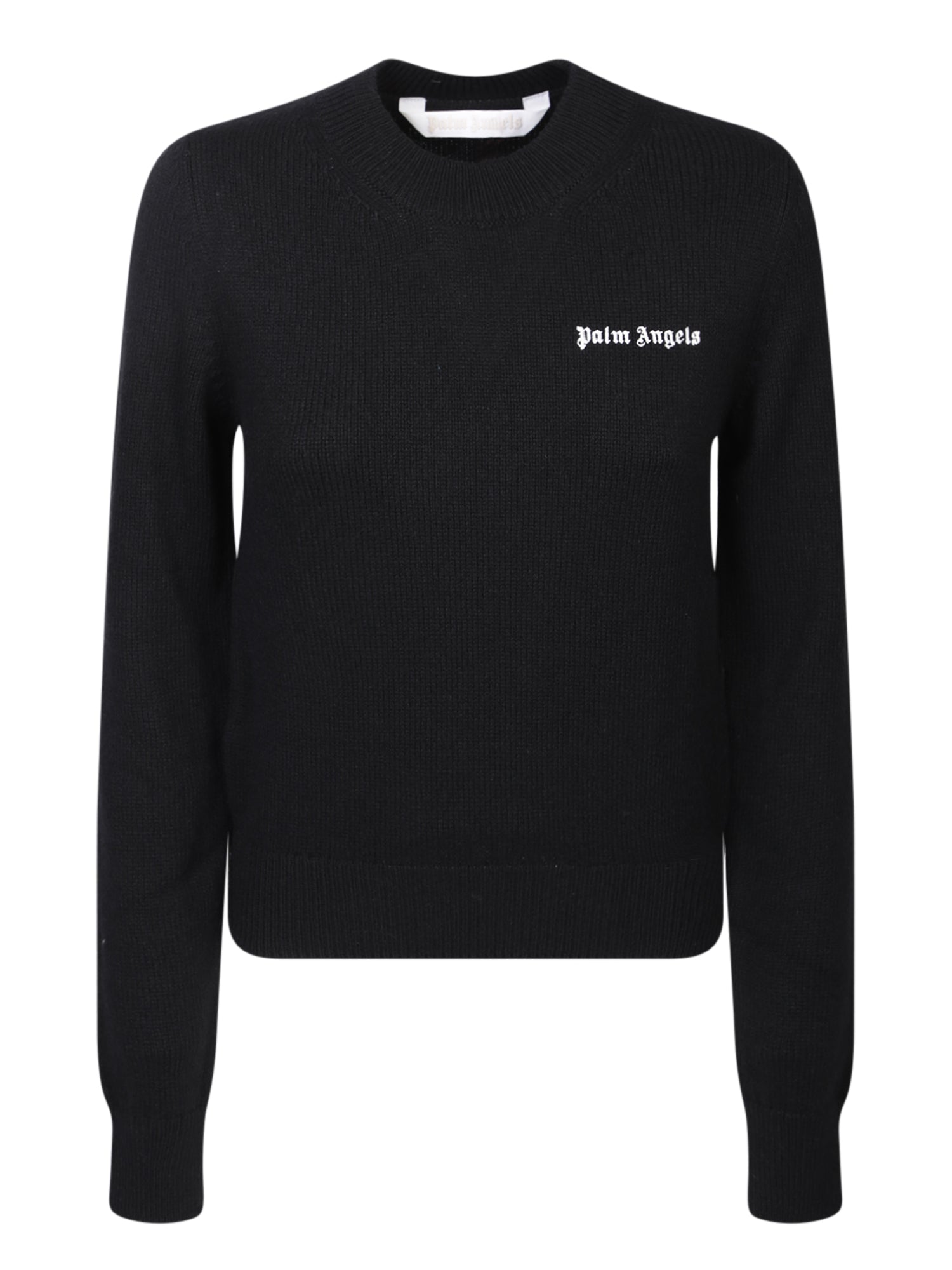 PALM ANGELS 체스트 로고 블랙 스웨터