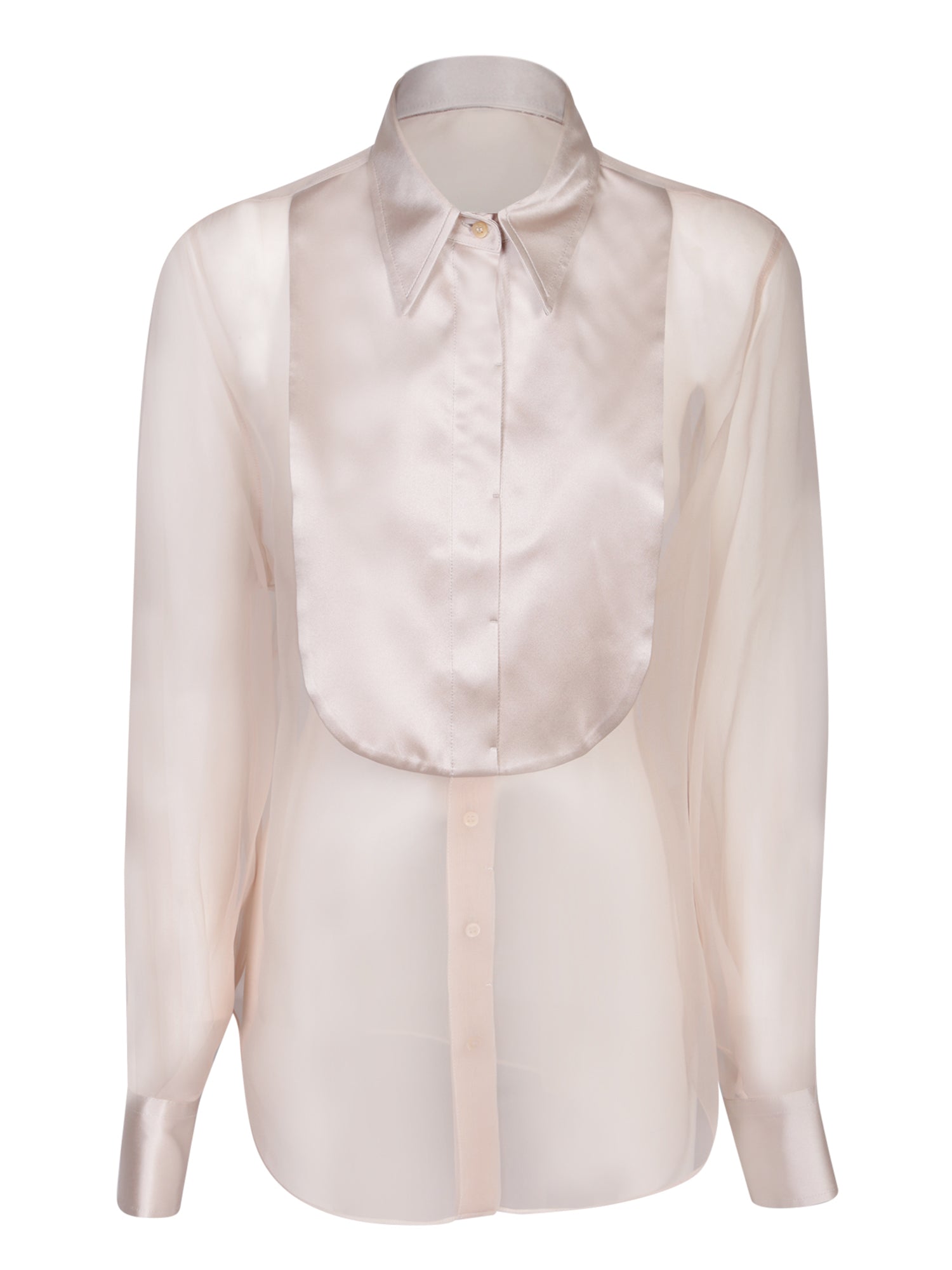BRUNELLO CUCINELLI 샤틴 패치 파우더 셔츠