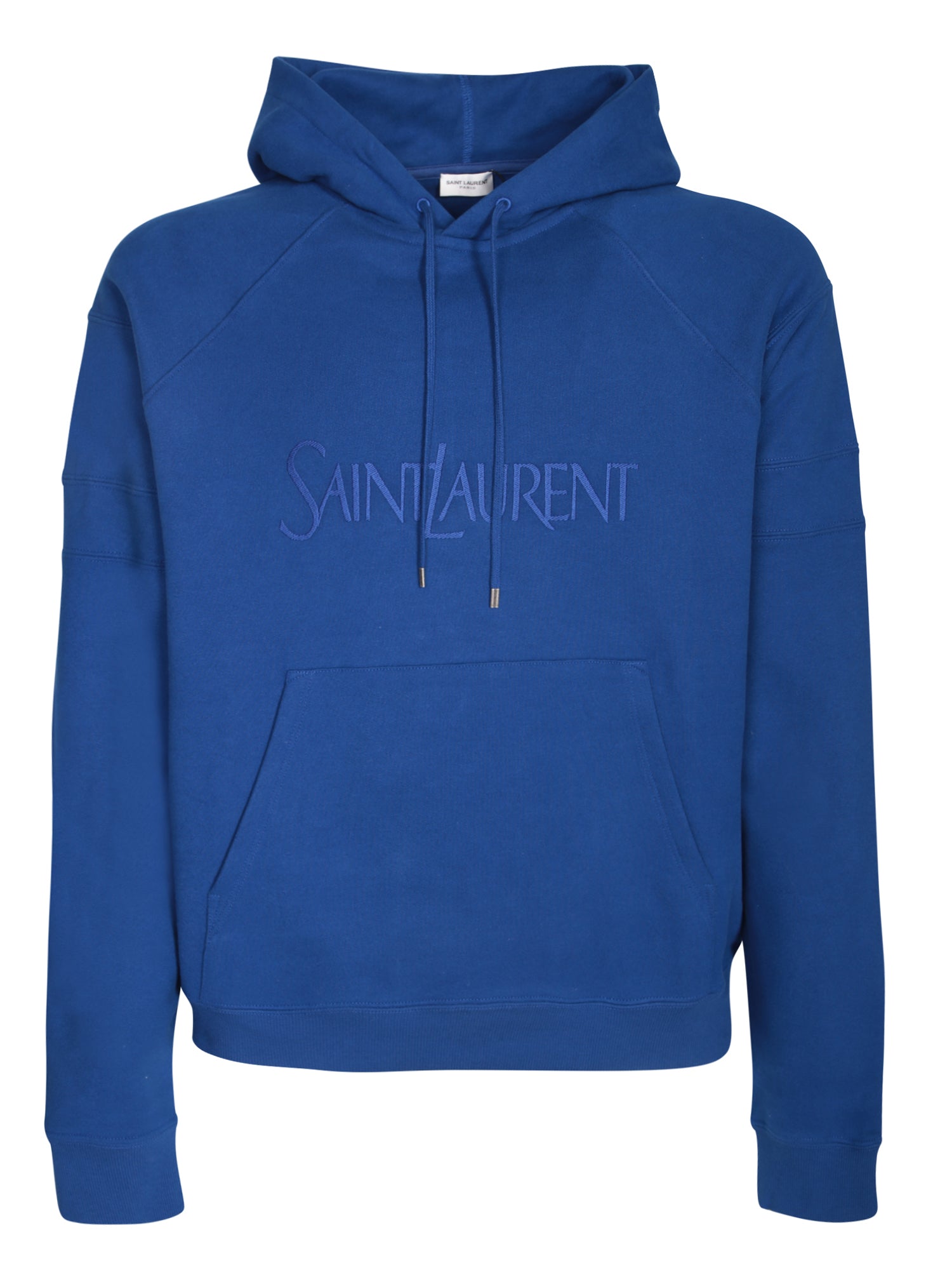SAINT LAURENT 프론트 자수 로고 블루 후드