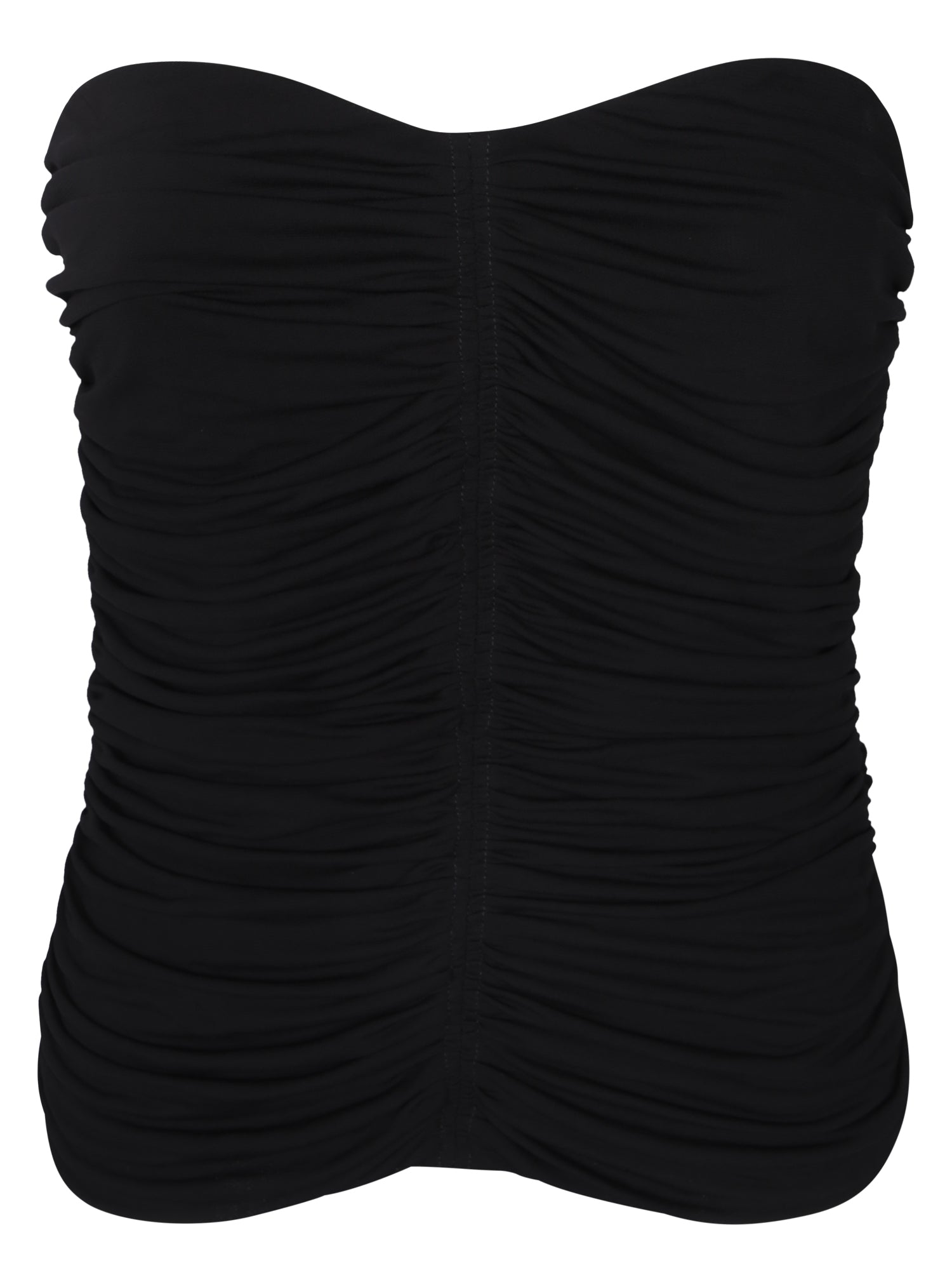 SAINT LAURENT Allover gathers 블랙 뷔스티에