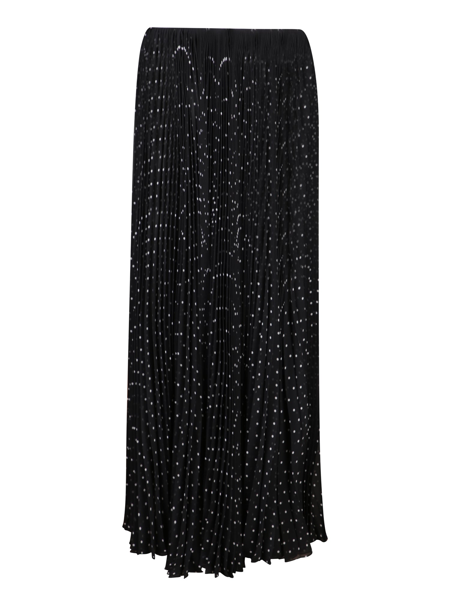 SAINT LAURENT 롱 폴카 도트 블랙 스커트