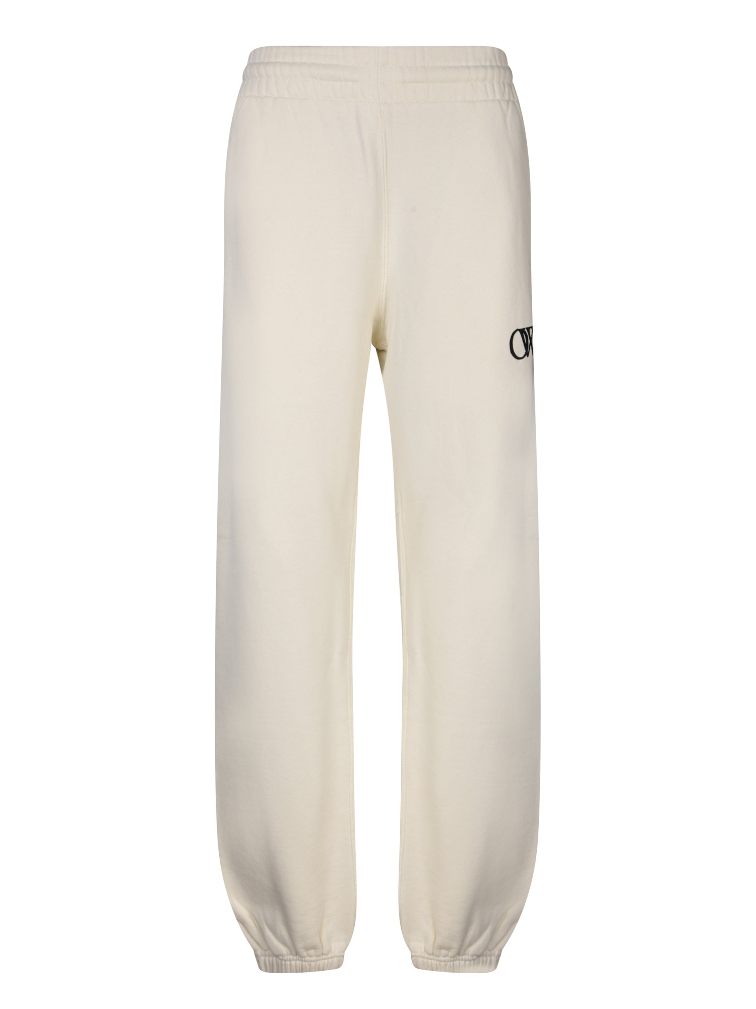 OFFWHITE 로고 크림 조거 팬츠