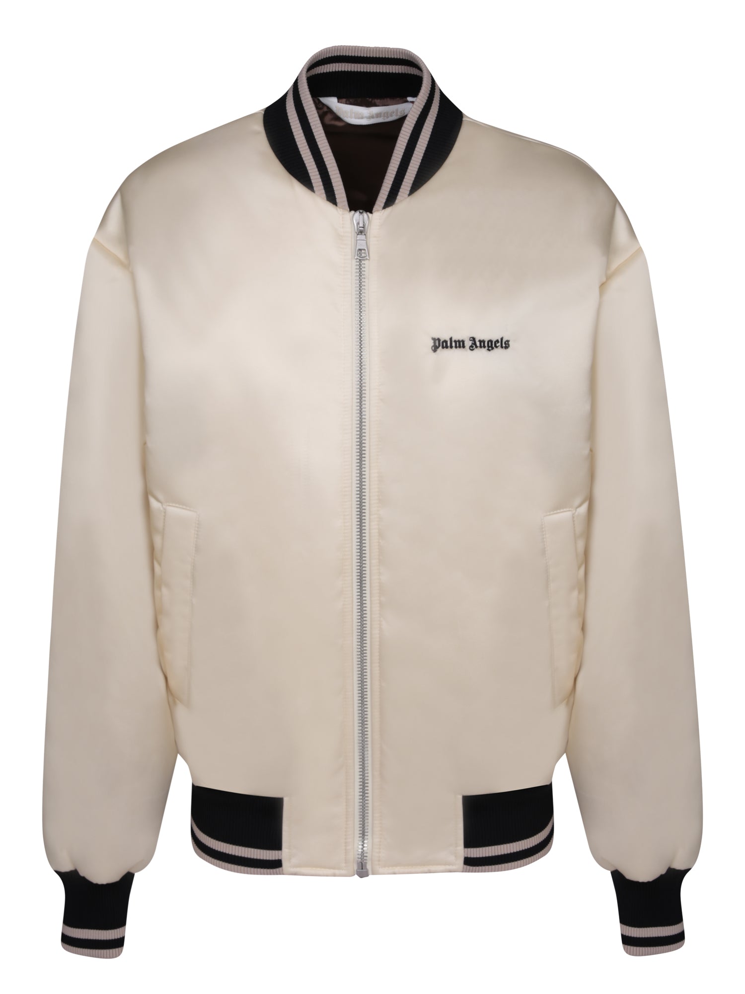 PALM ANGELS New 로고 베이지 봄버 자켓