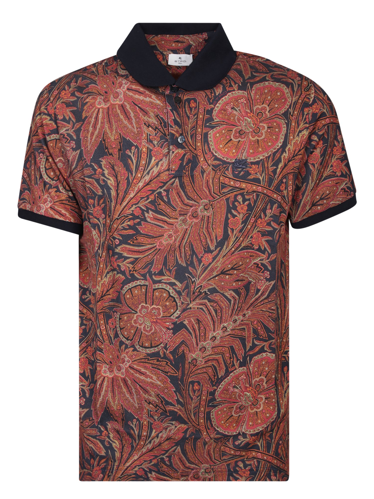 ETRO 페이즐리 프린트 bordeaux 폴로 셔츠
