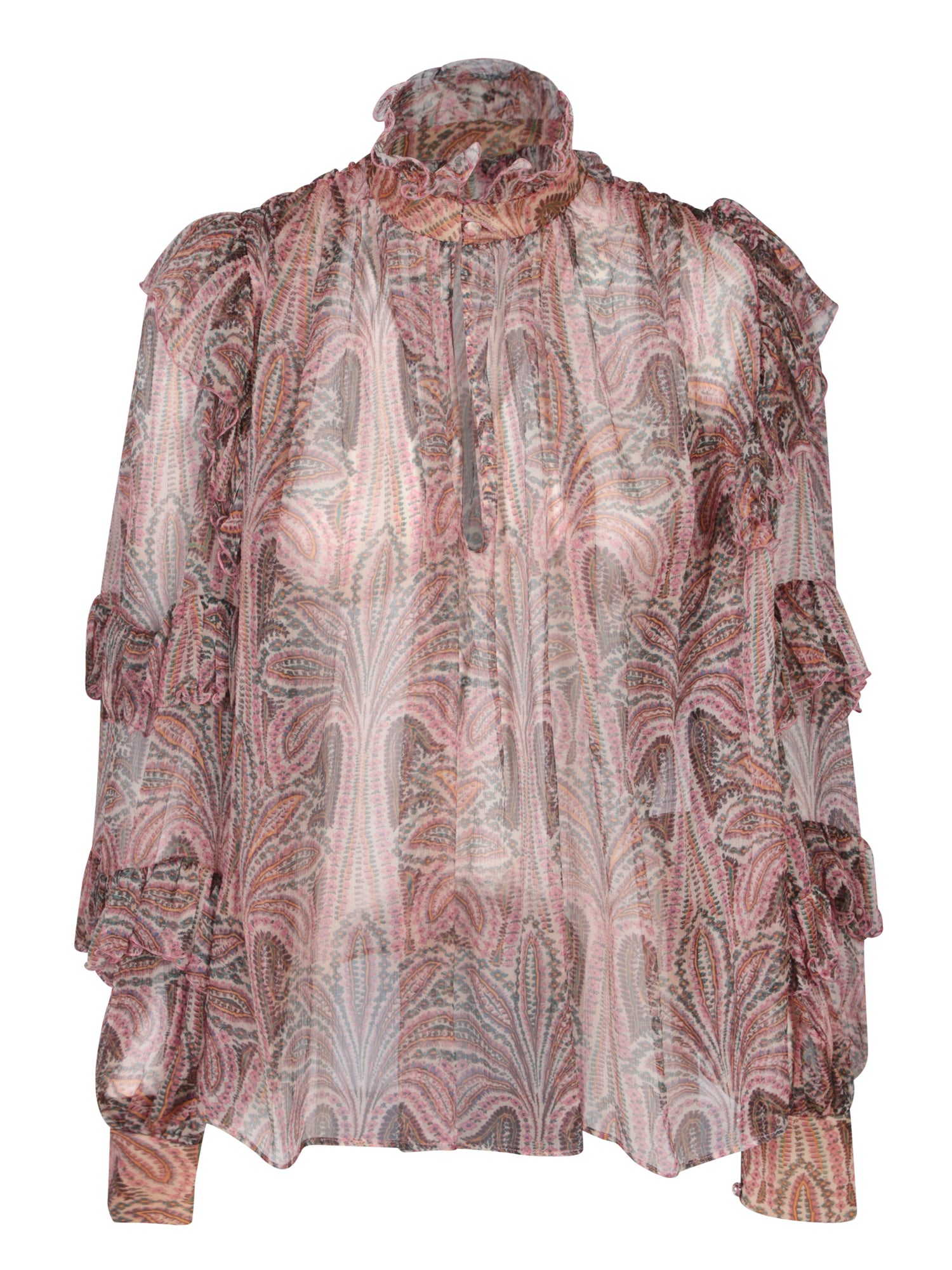 ETRO 실크 러플 탑
