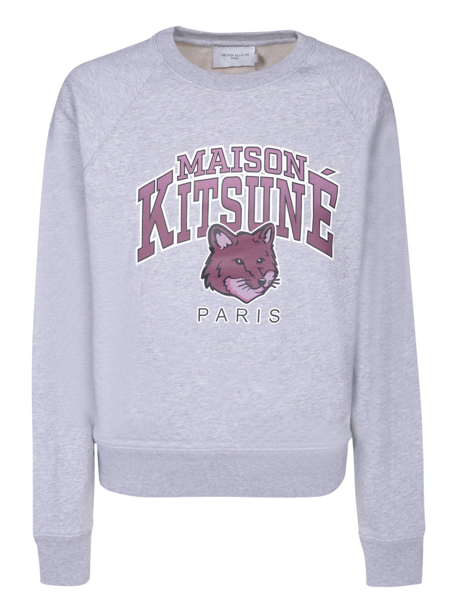 MAISON KITSUNE 로고 프린트 스웨트 셔츠 그레이