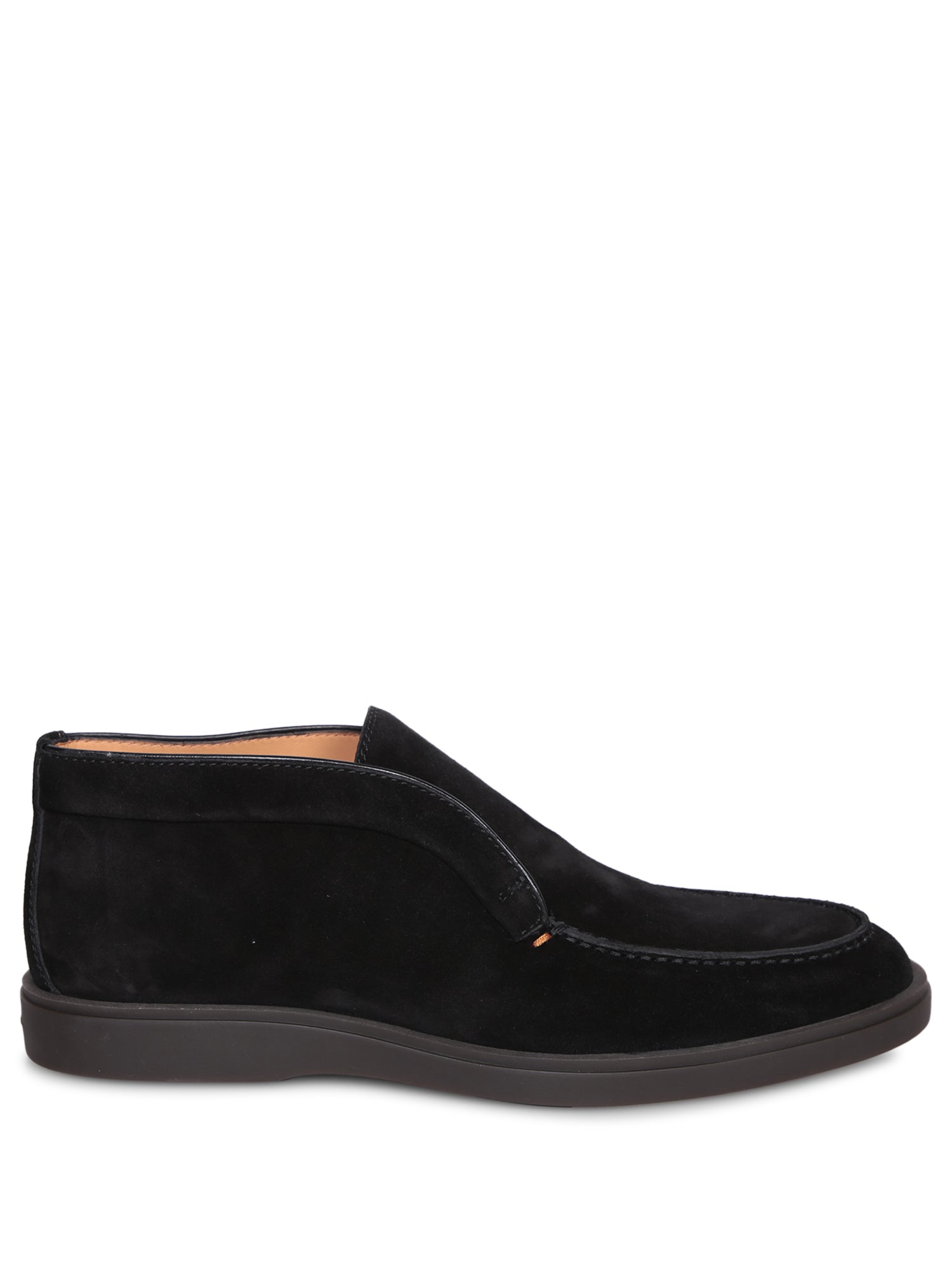 SANTONI 스웨이드 블랙 앵클 부츠