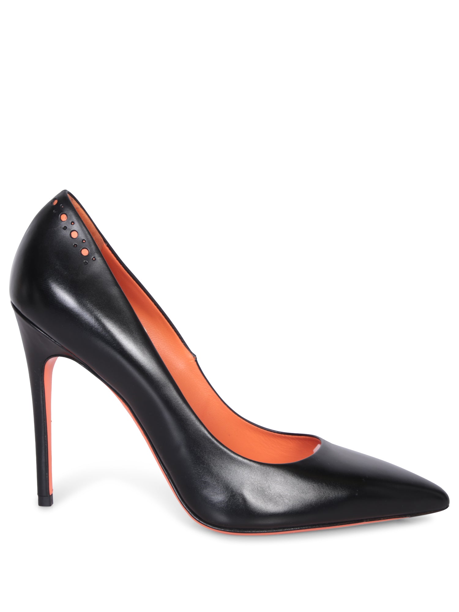 SANTONI 블랙 페이던트 펌프스
