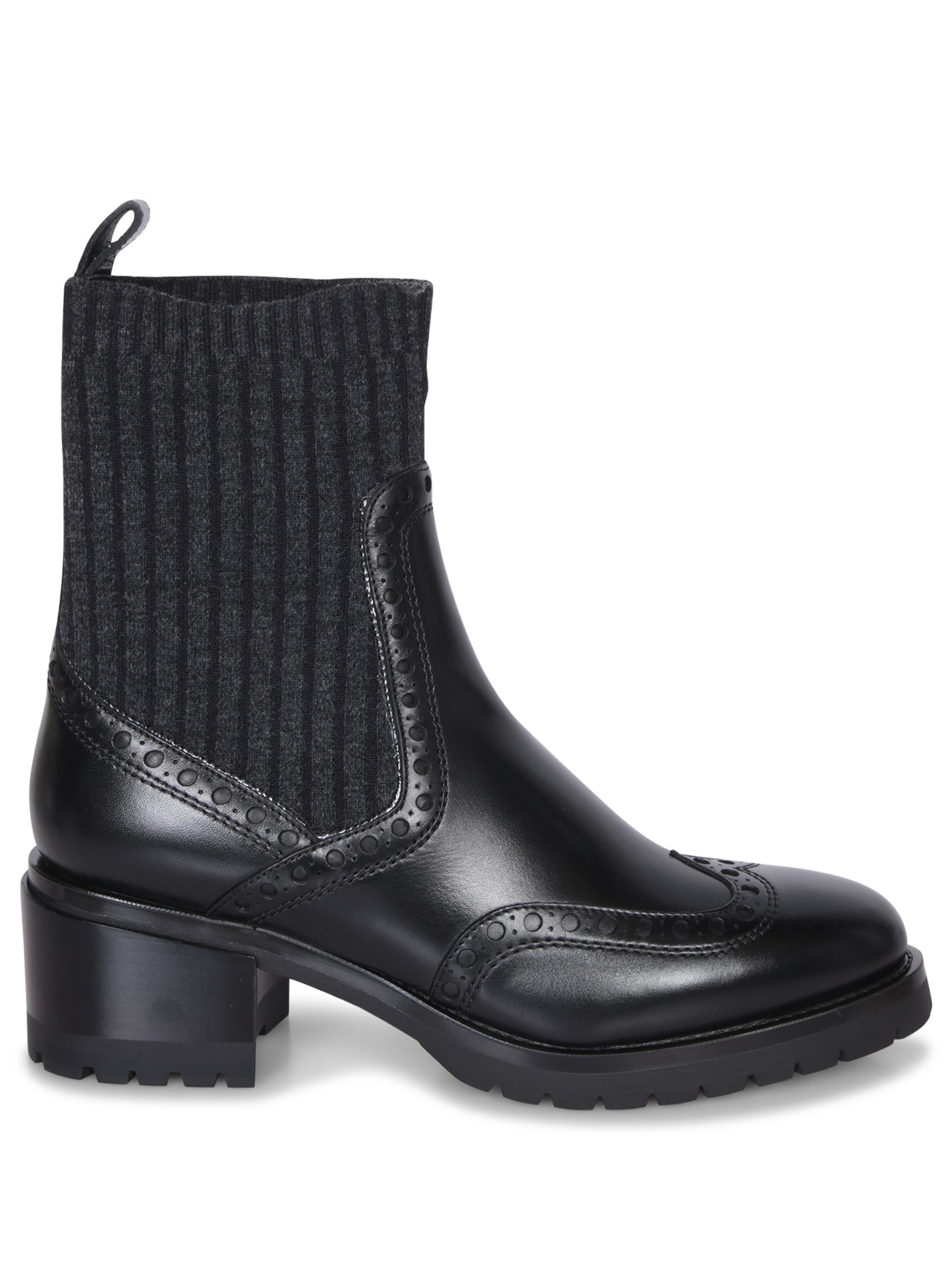 SANTONI 로우 힐 브로그 블랙 부츠