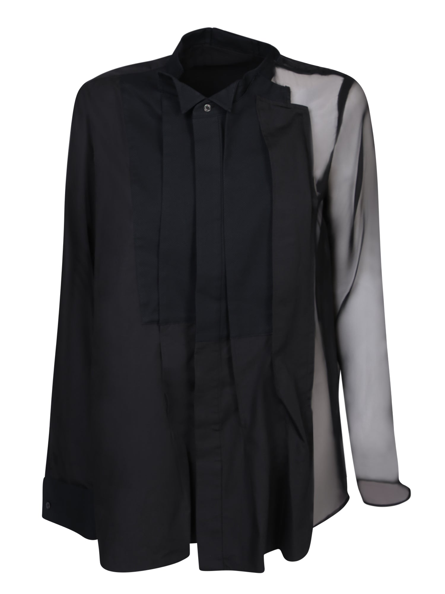SACAI 시폰 디테일 블랙 셔츠