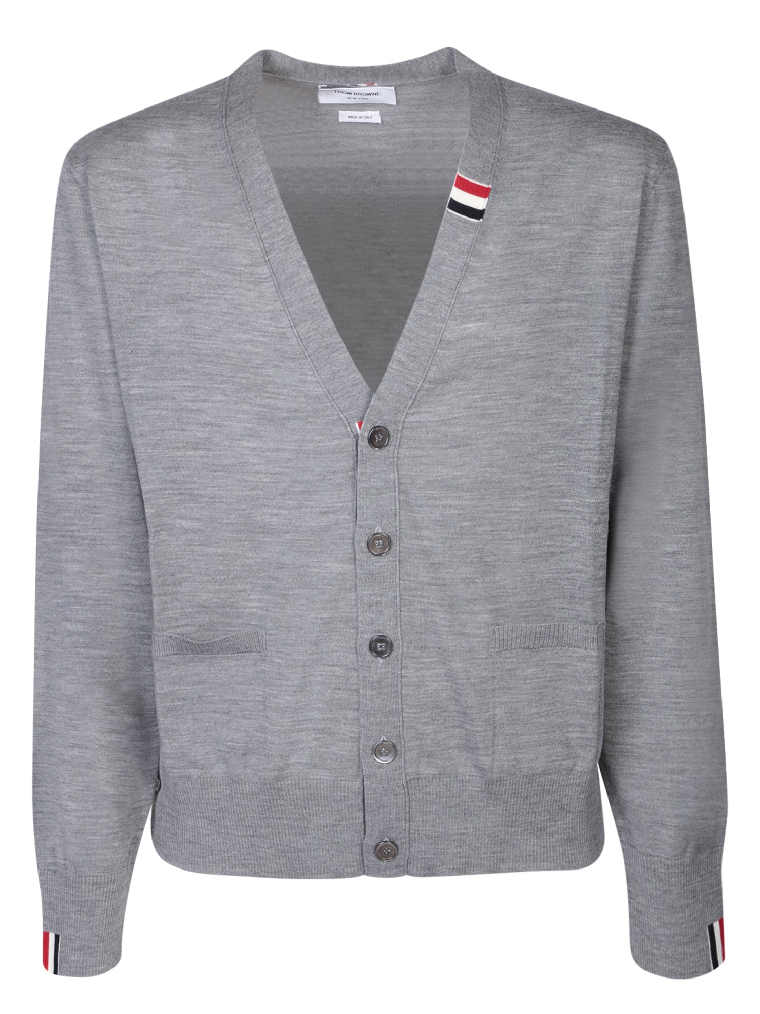 THOM BROWNE RWB 스트라이프 그레이 가디건