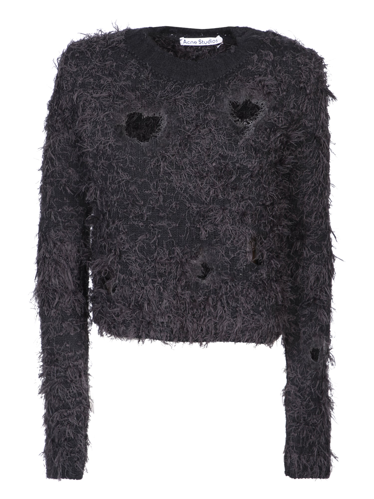 ACNE STUDIOS 디스트레스드 블랙 스웨터