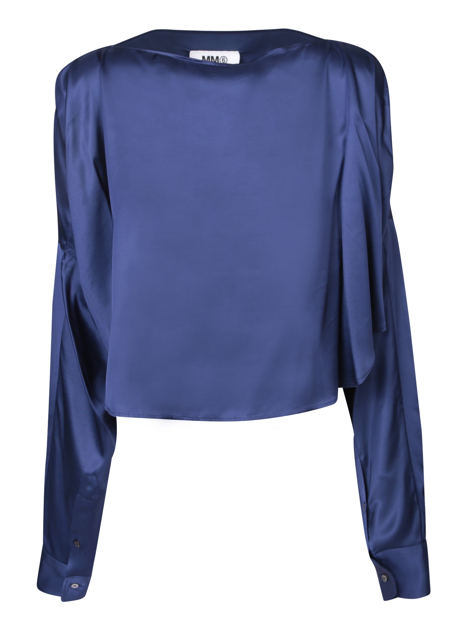 MM6 MAISON MARGIELA 컷 아웃 디테일 블루 블라우스