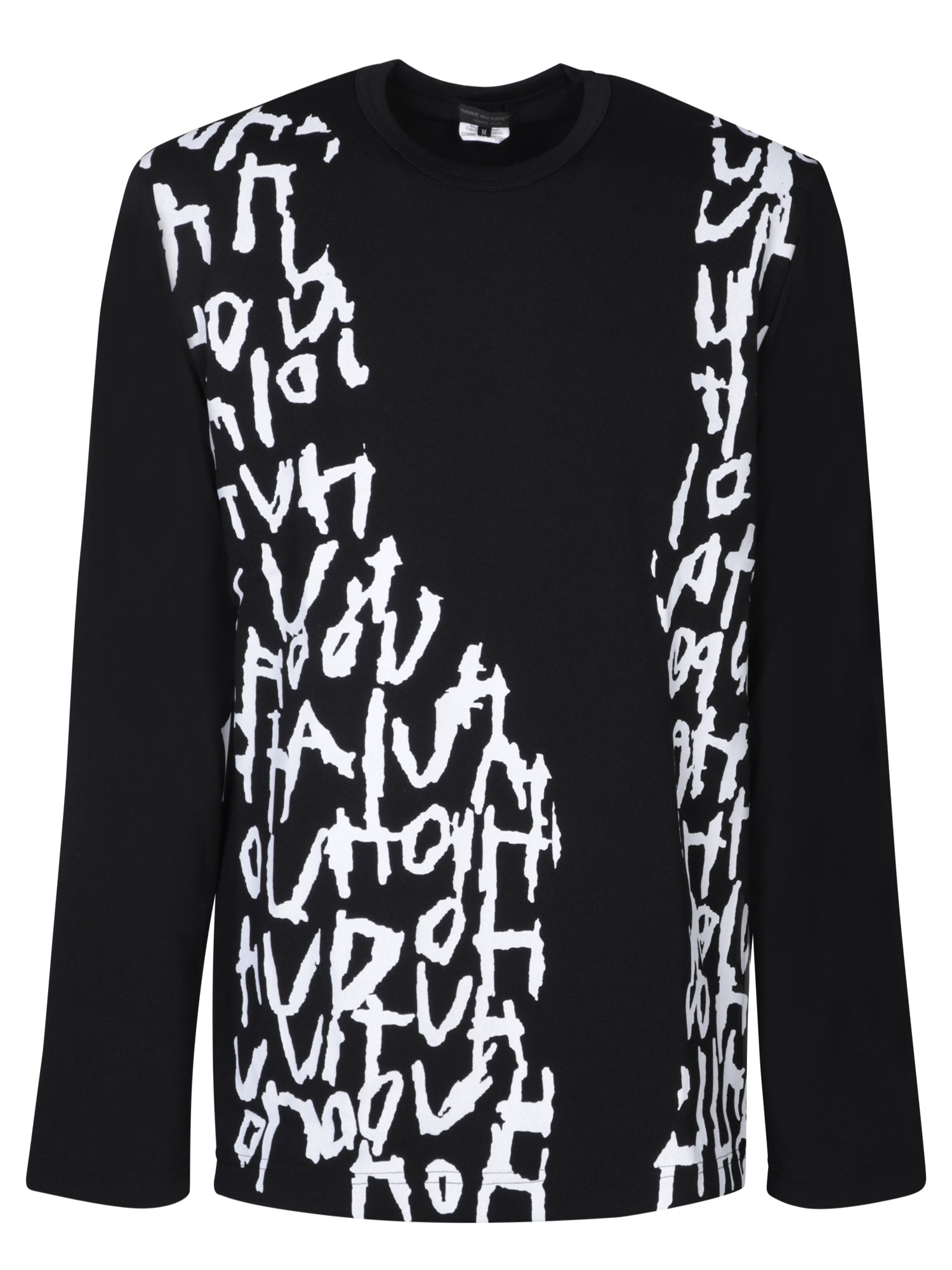 COMMES DE GARCONS HP Allover 프린트 블랙 티셔츠