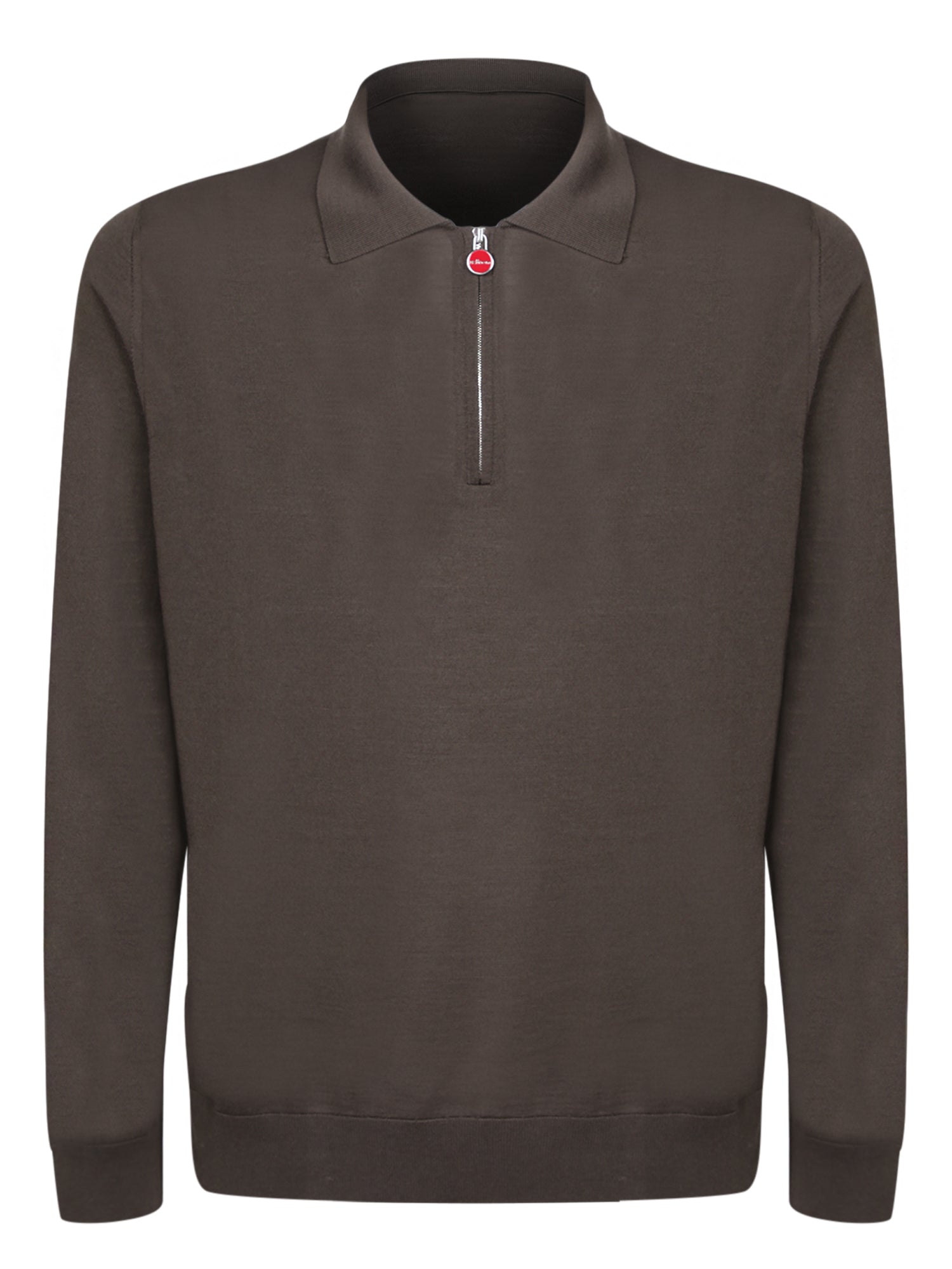 KITON Midzip 밀리터리 그린 폴로 셔츠