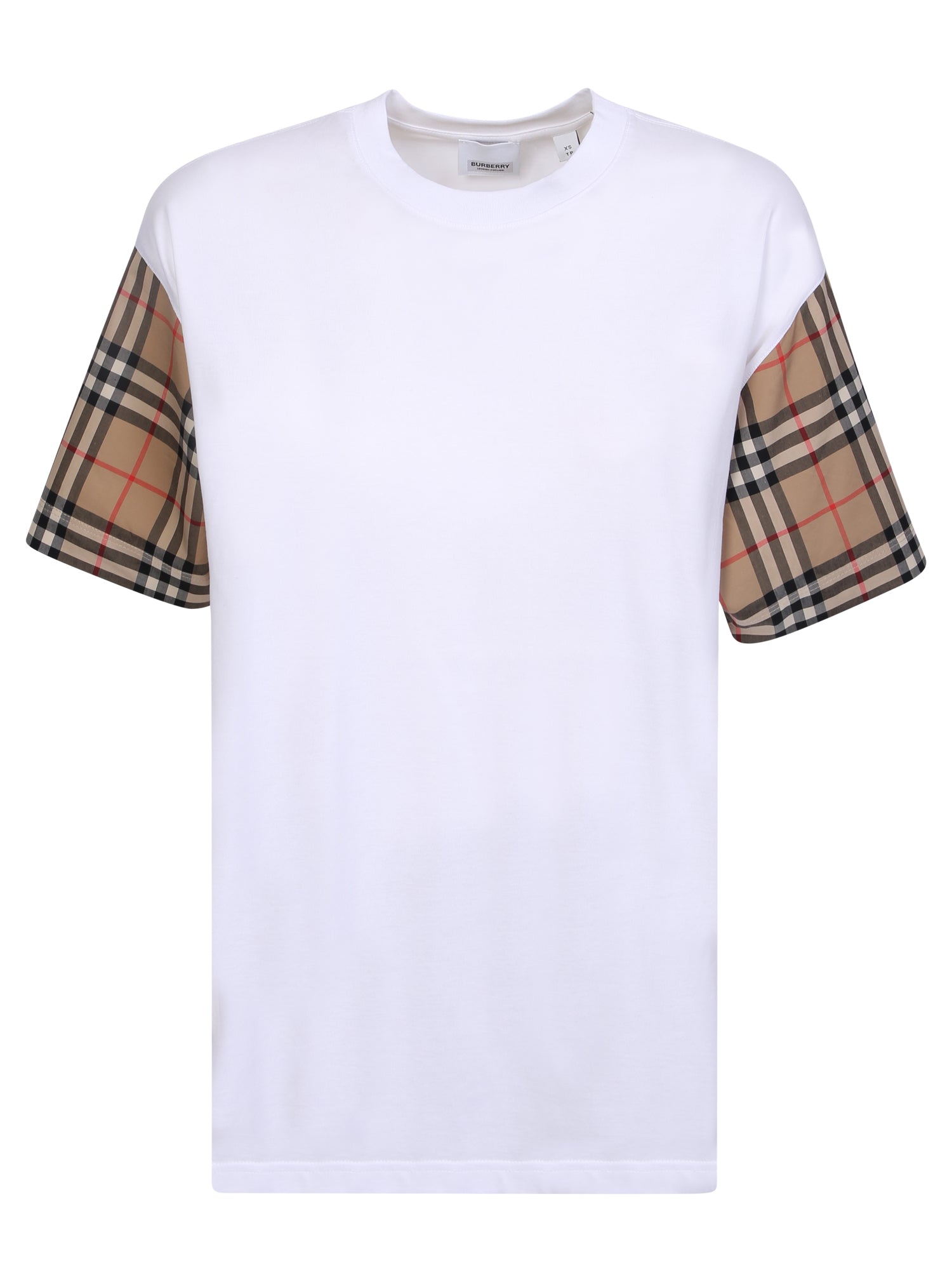BURBERRY Carrick 체크 화이트 티셔츠