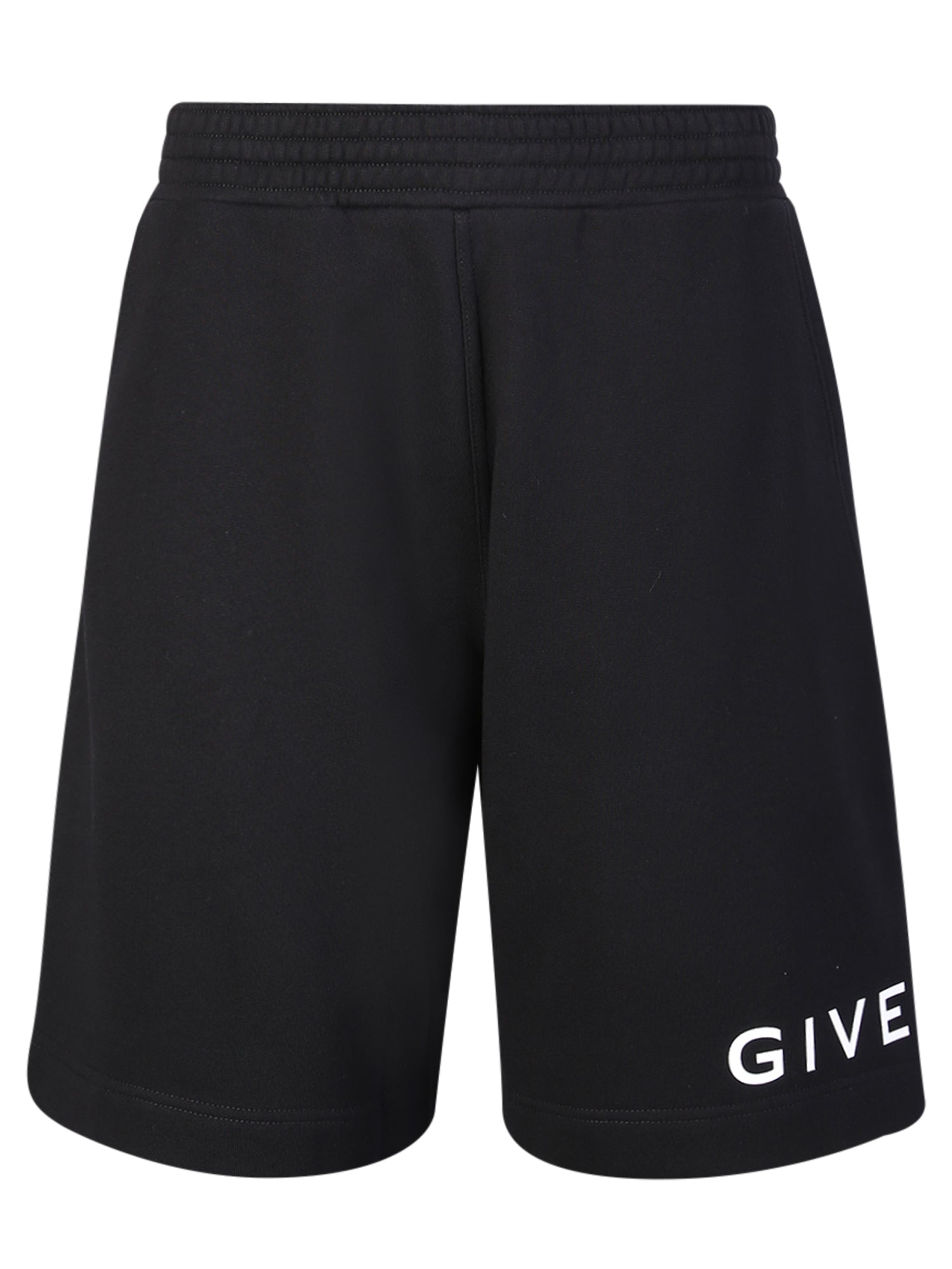 GIVENCHY 맥시 레터링 로고 블랙 버뮤다 쇼츠