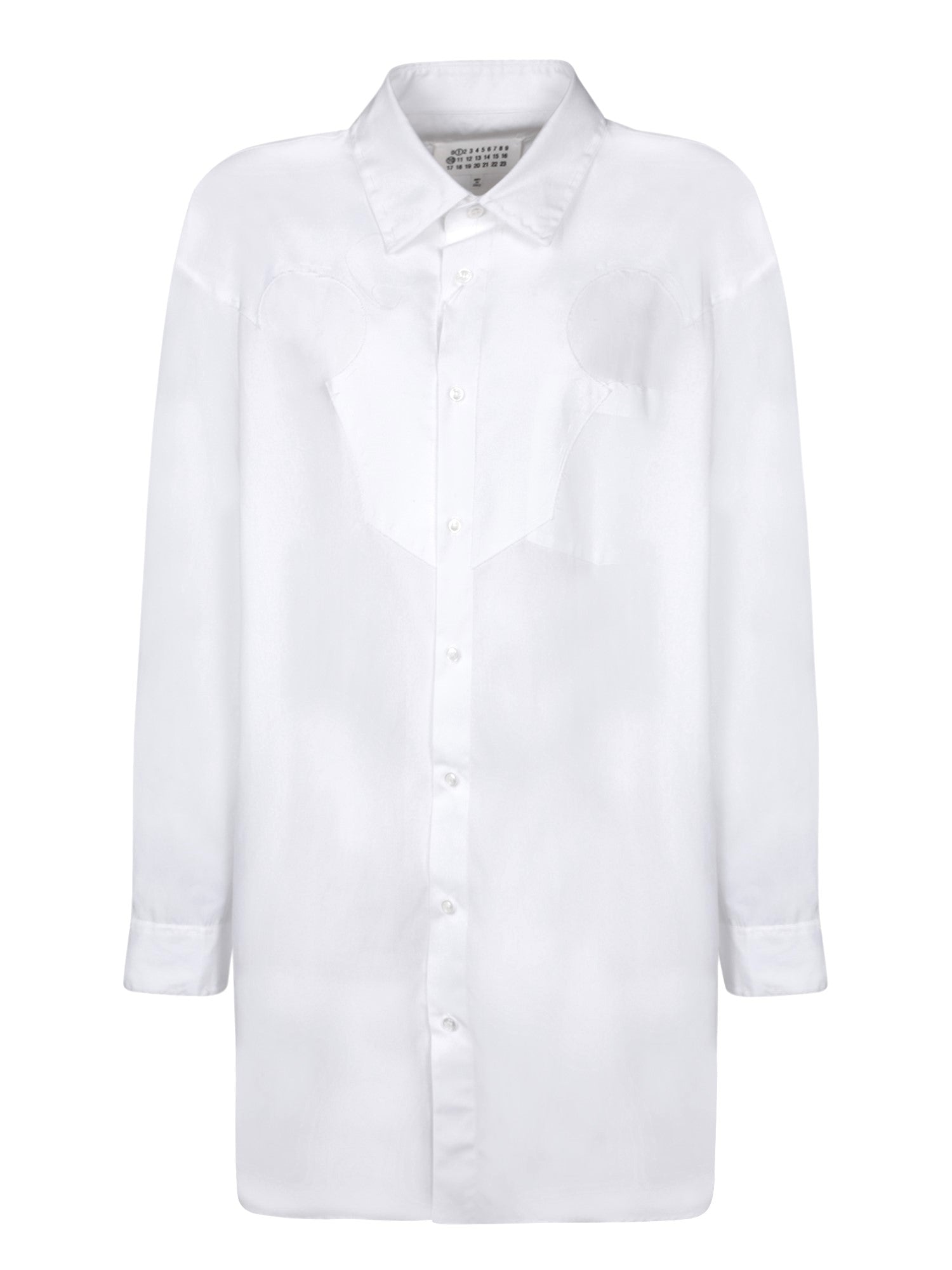 MAISON MARGIELA 핸들 stitching 화이트 드레스 셔츠